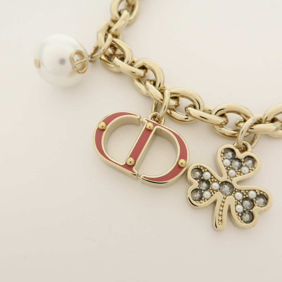Christian Dior Montaigne Metal Bag Charm Key Holder Gold