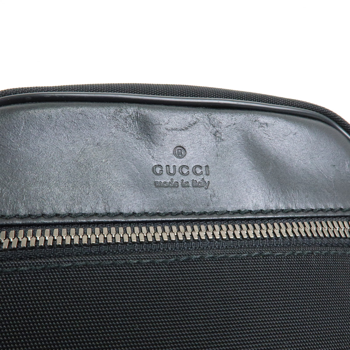 GUCCI Logo Canvas Leather Shoulder Bag Crossbody Bag Black 101680
