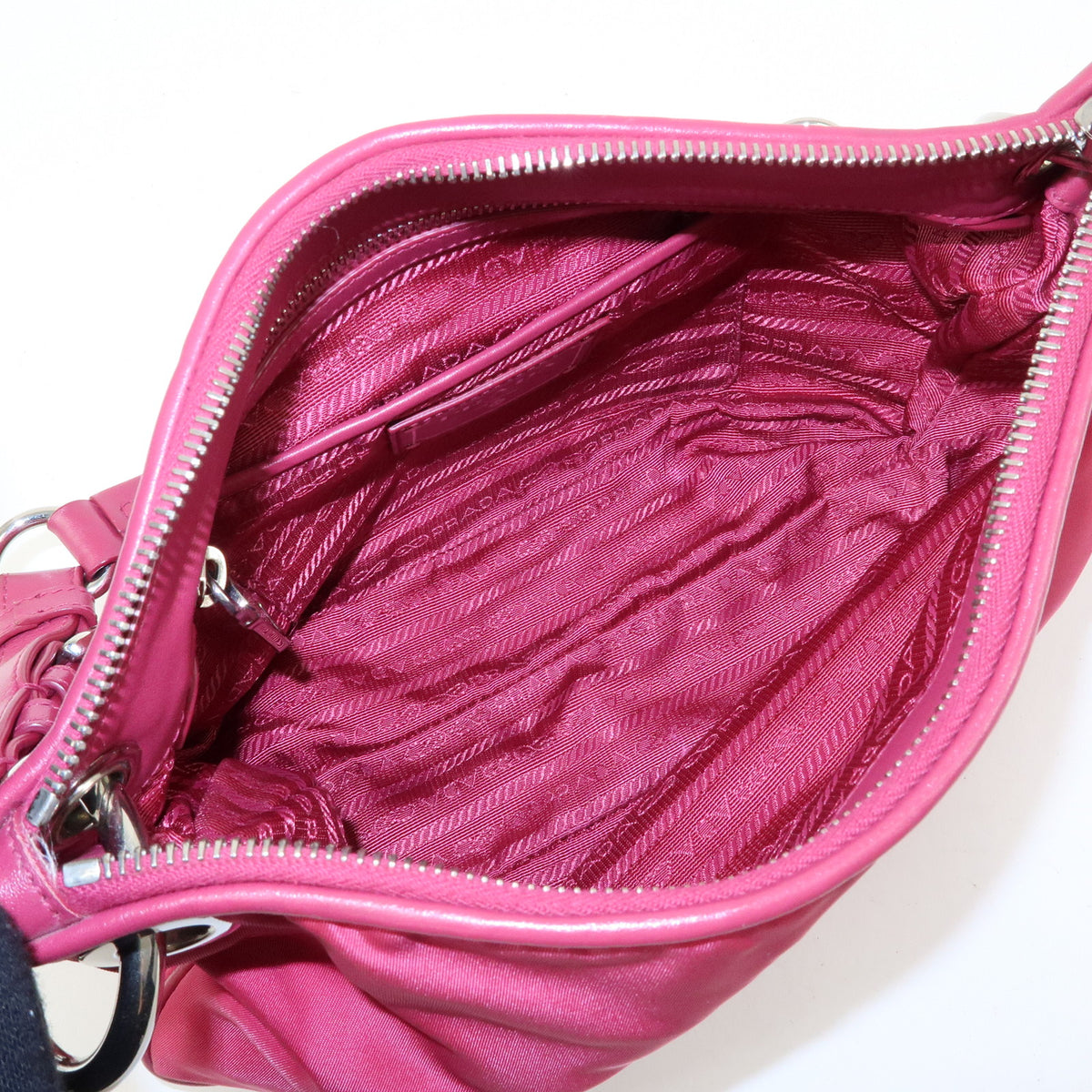 PRADA Logo Nylon Leather Shoulder Bag Hand Bag Pink