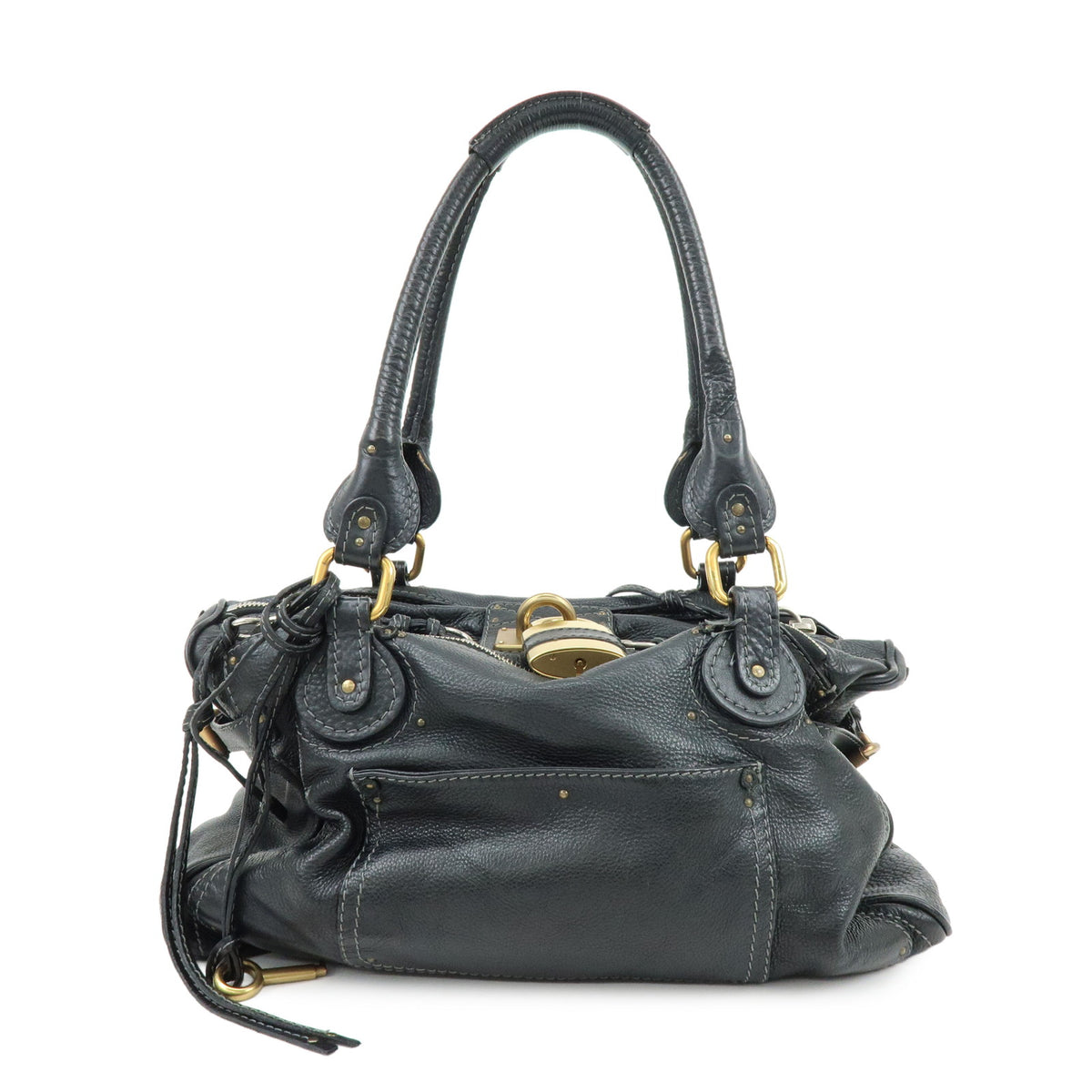 Chloe Paddington Leather Hand Bag Shoulder Bag Black