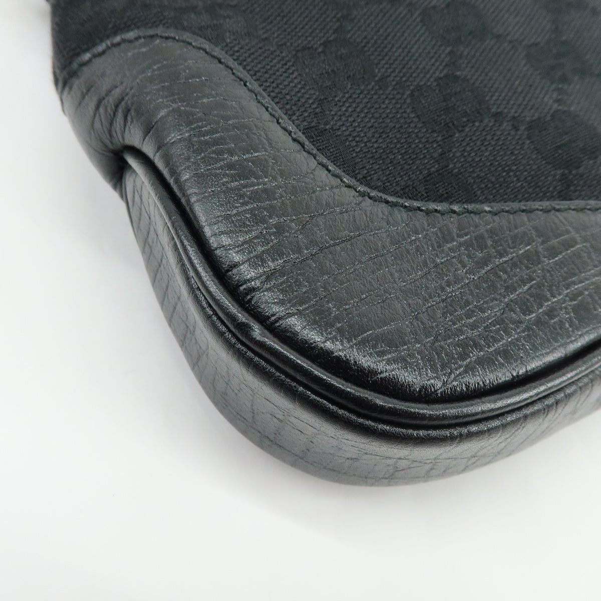 GUCCI Sherry GG Canvas Leather Shoulder Bag Hand Bag Black 130846