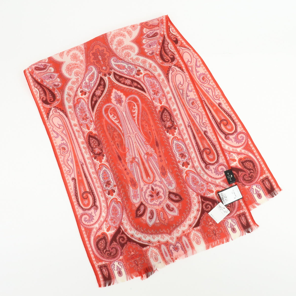 FENDI ETRO Lot of 2 Zucca Pequin Paisley Wool Silk Scarf Stawl