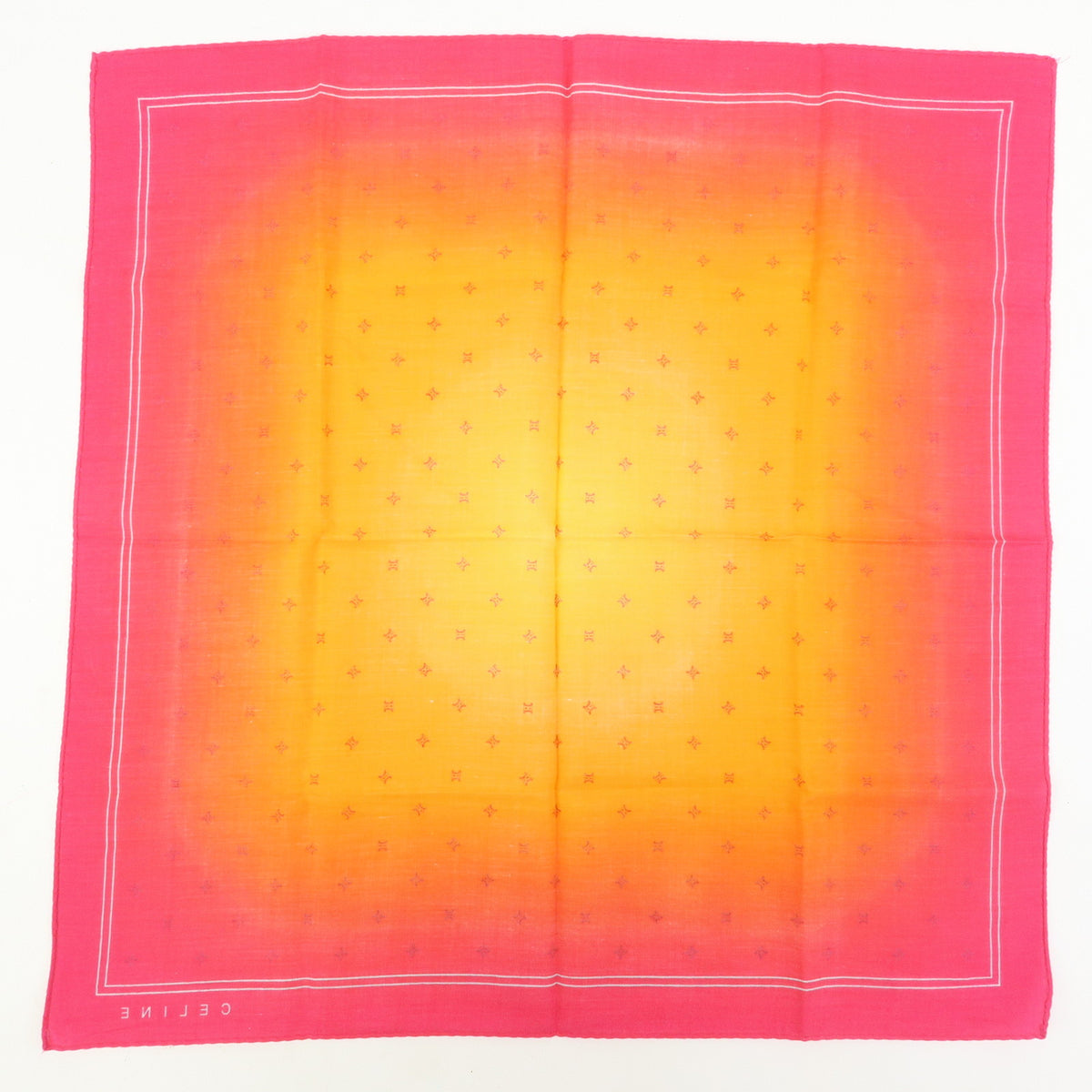 GUCCI CELINE Macadam Lot of 2 100% Silk Polyester Scarf Pink Orange