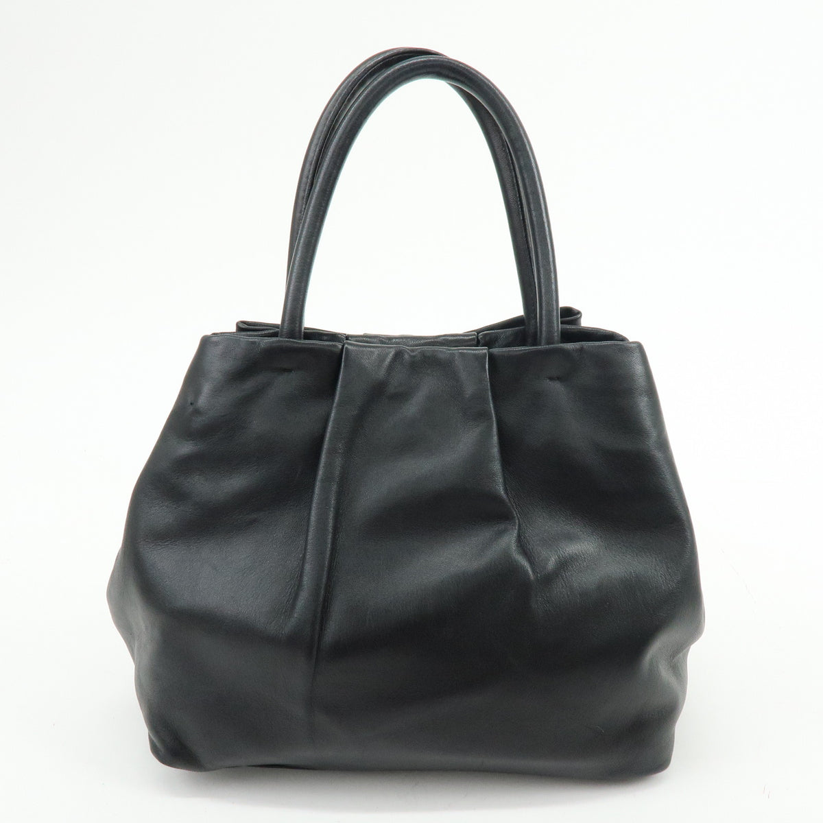PRADA Nappa Leather Ribbon 2Way Hand Bag Tote Bag Black BN1601