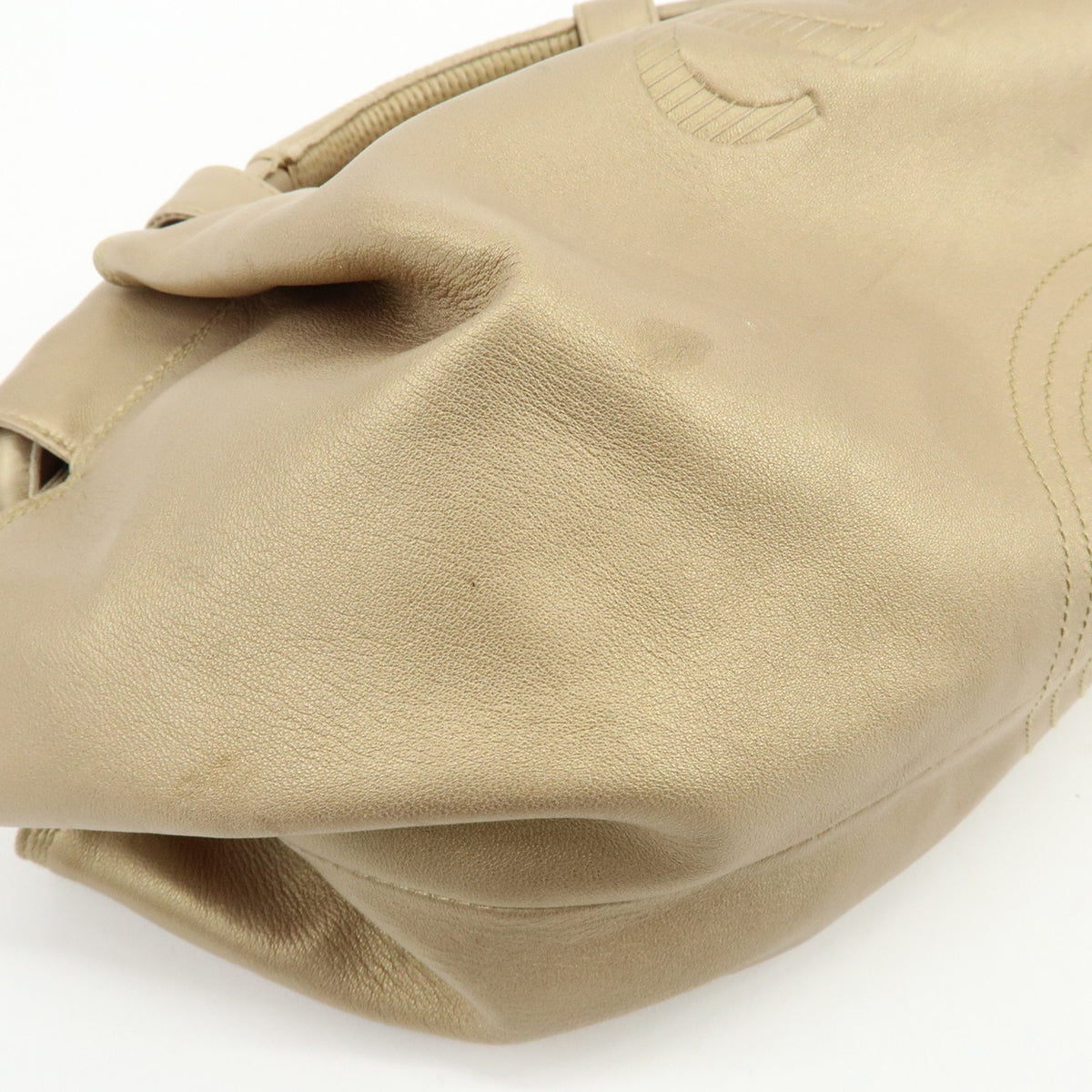 LOEWE Anagram Nappa Aire Leather Hand Bag Tote Bag Gold