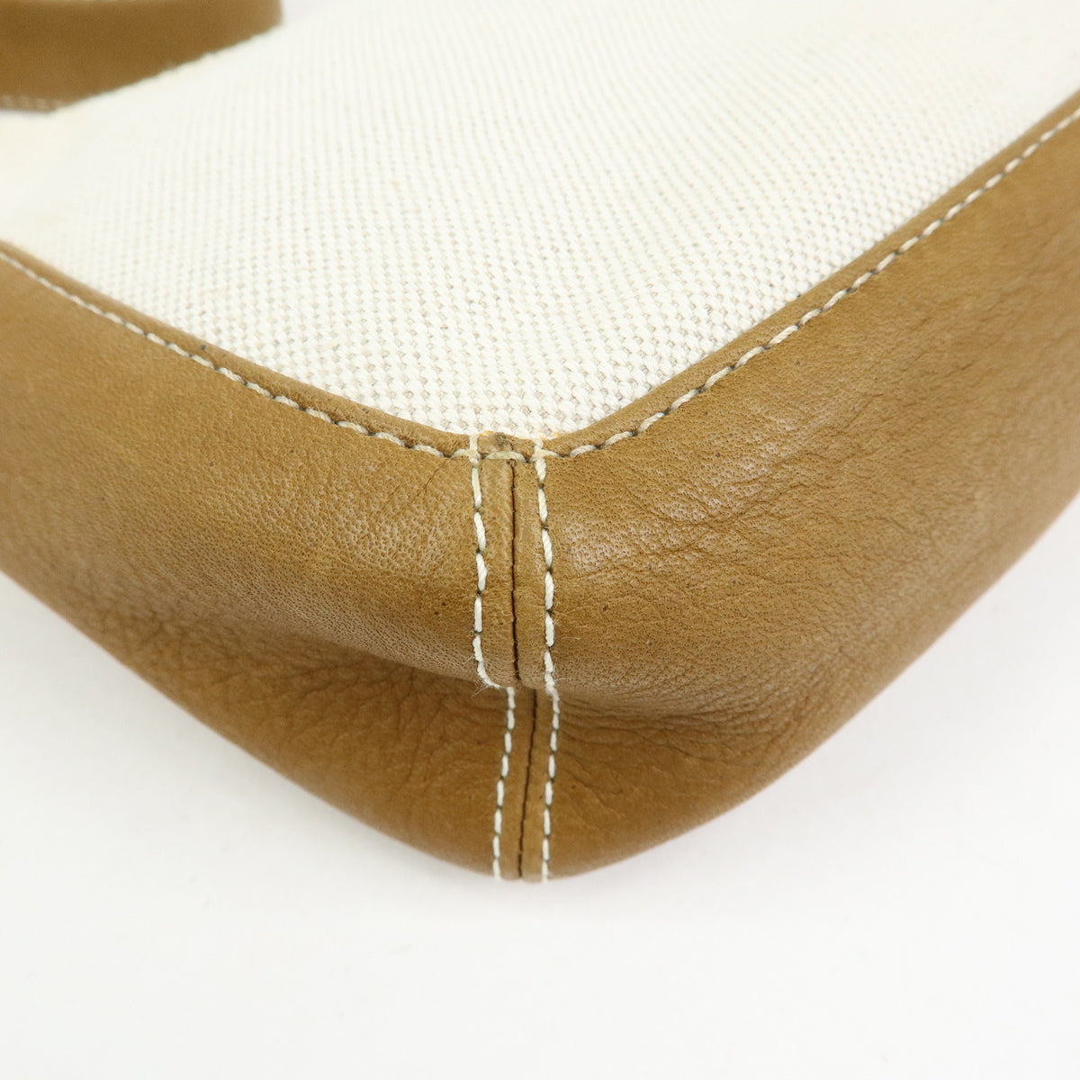 LOEWE Anagram Canvas Leather Hand Bag Brown Natural
