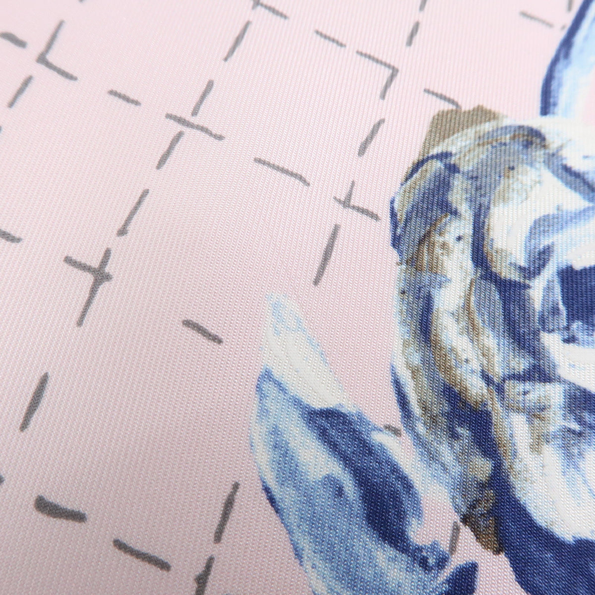 CHANEL COCO Mark Silk 100% Scarf Flower Rose Pink Blue
