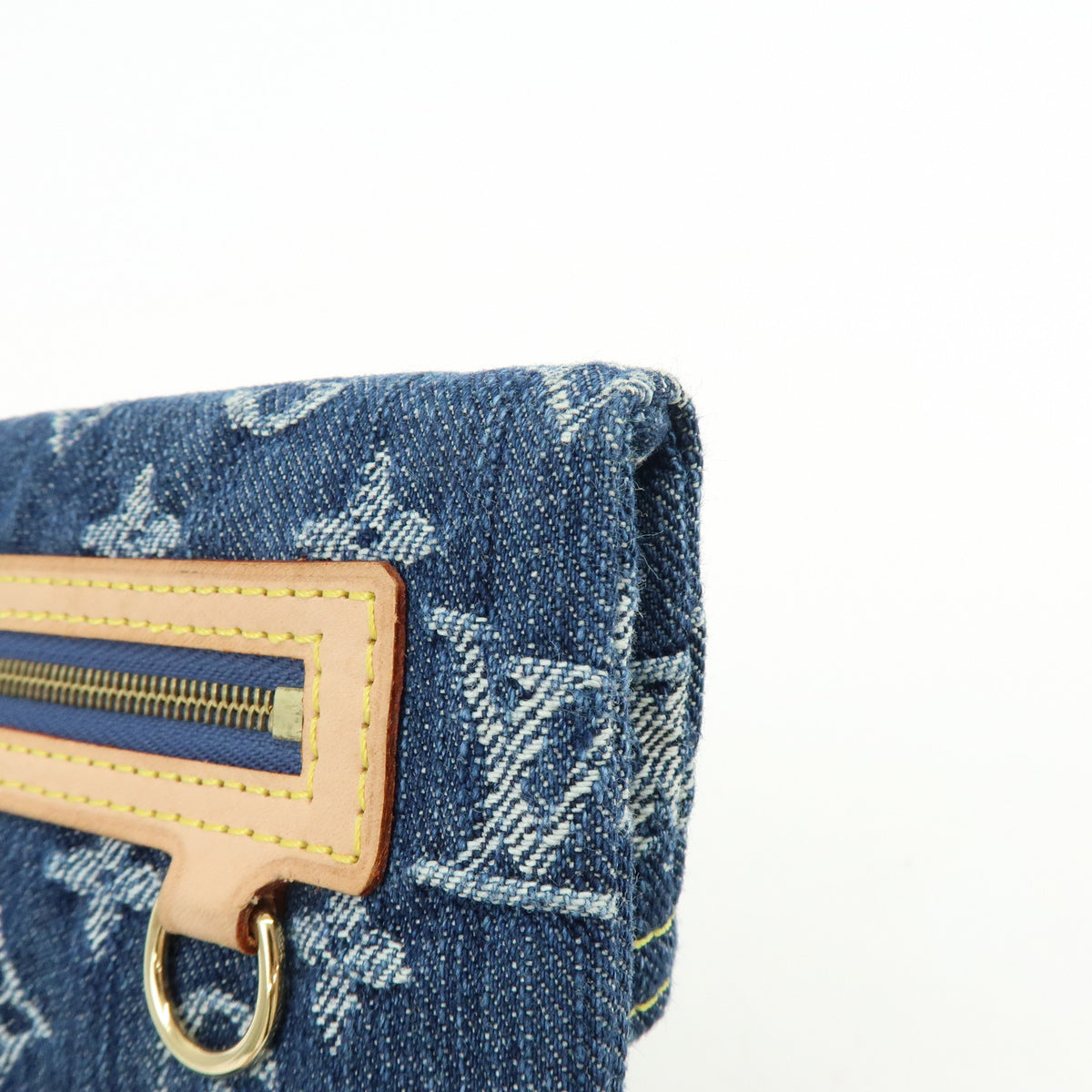 Louis Vuitton Monogram Denim Pochette Plat Pouch Clutch Bag M95007