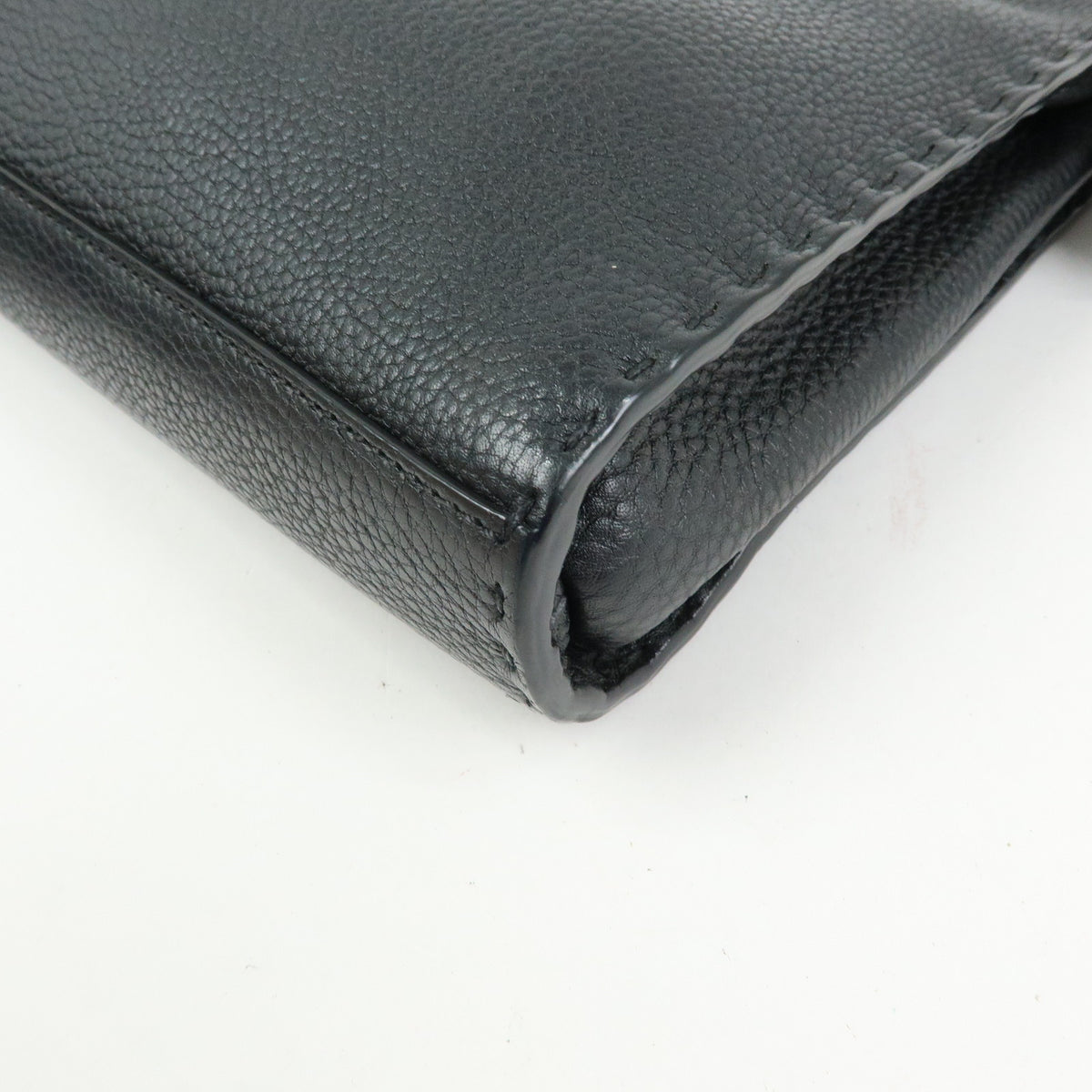 FENDI Peekaboo Seleria Calf Leather 2Way Hand Bag Black 7VA422
