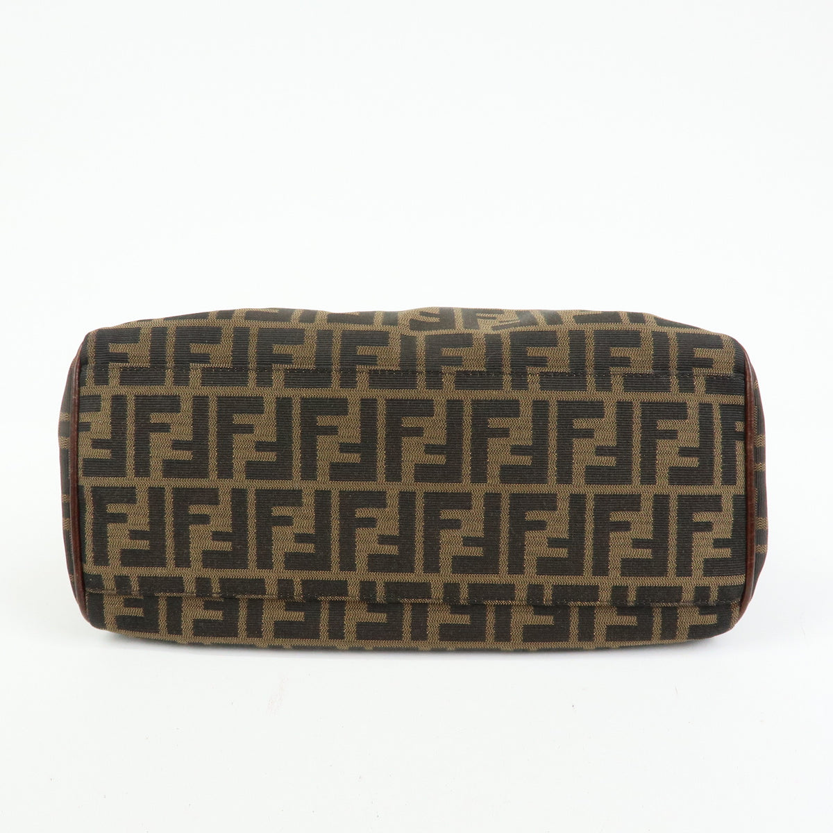FENDI Etnico Zucca Canvas Leather Tote Bag Shoulder Bag Brown 8BN157