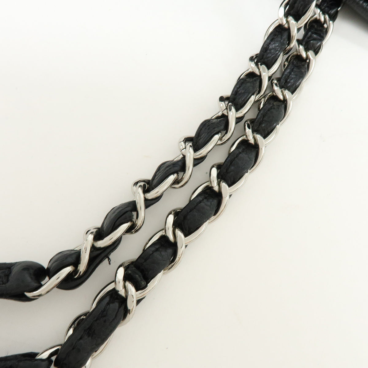 CHANEL COCO Mark Caviarskin Chain Shoulder Bag Black Silver
