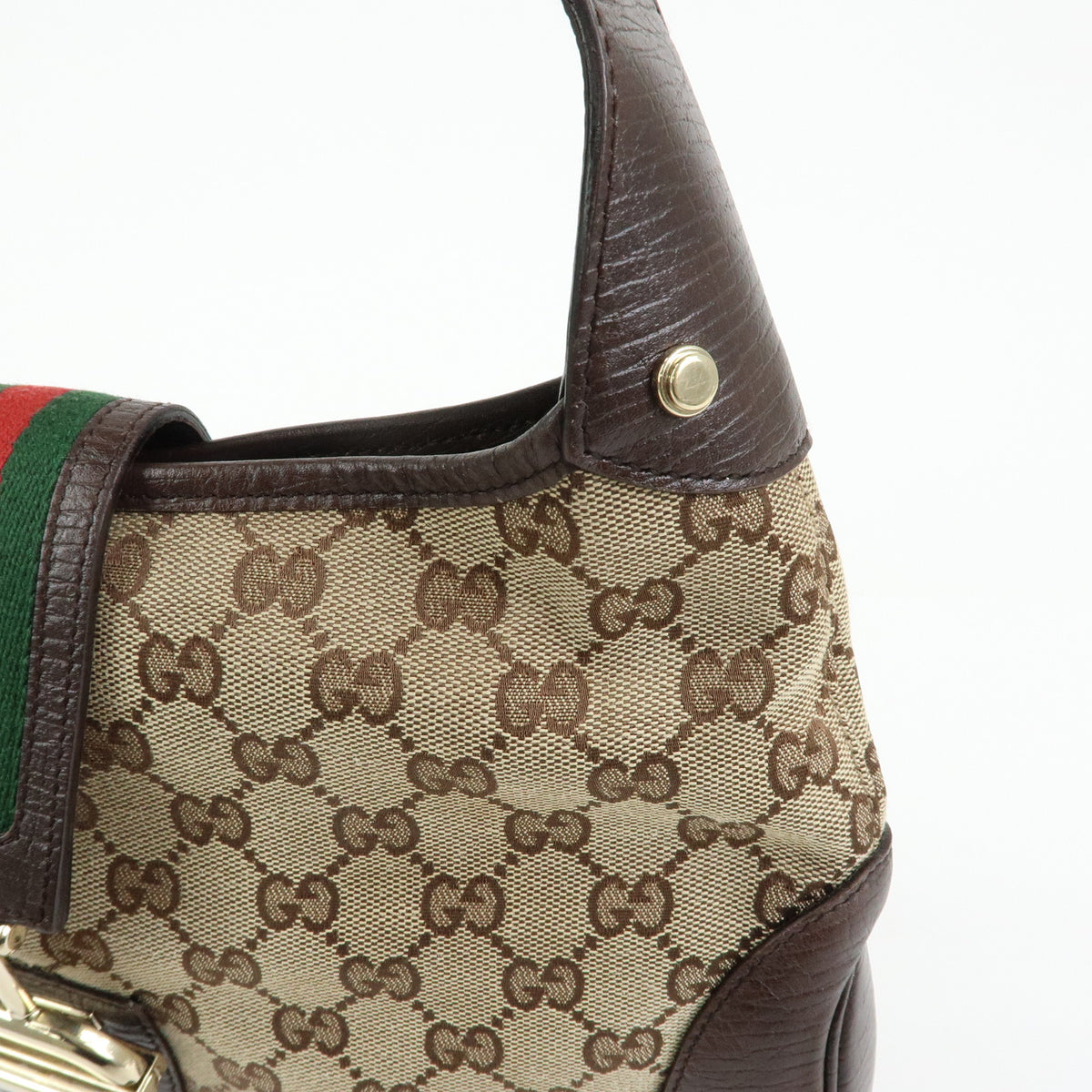 GUCCI Sherry GG Canvas Leather Shoulder Bag Hand Bag Brown 130779