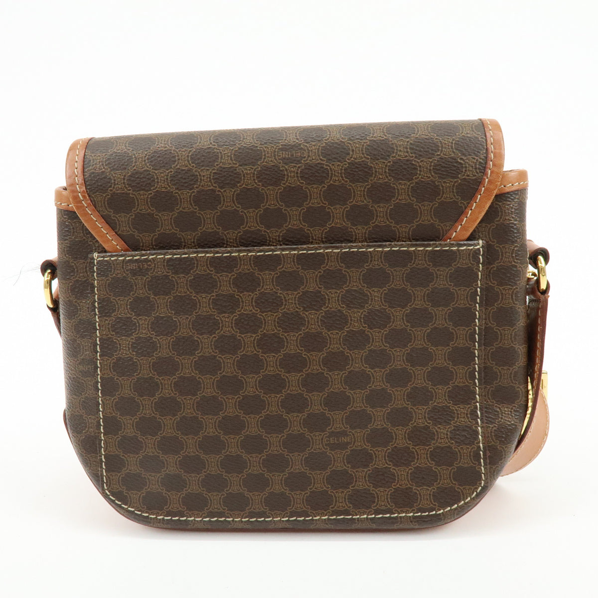 CELINE Macadam PVC Leather Shoulder Bag Crossbody Bag Brown