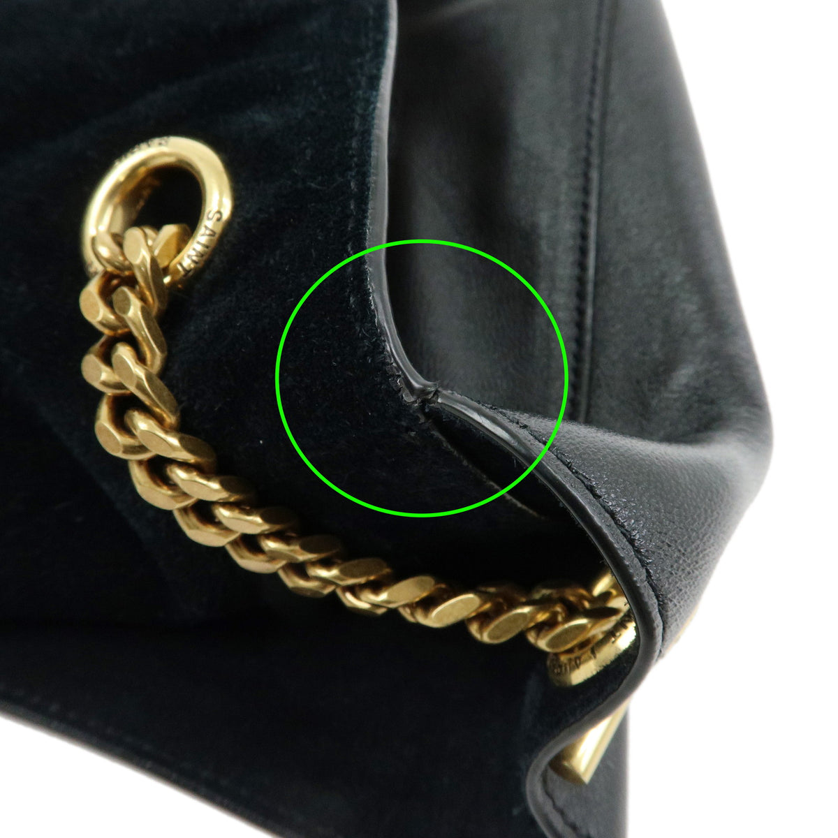 SAINT LAURENT PARIS Cassandra Kate Leather Chain Shoulder Bag Black