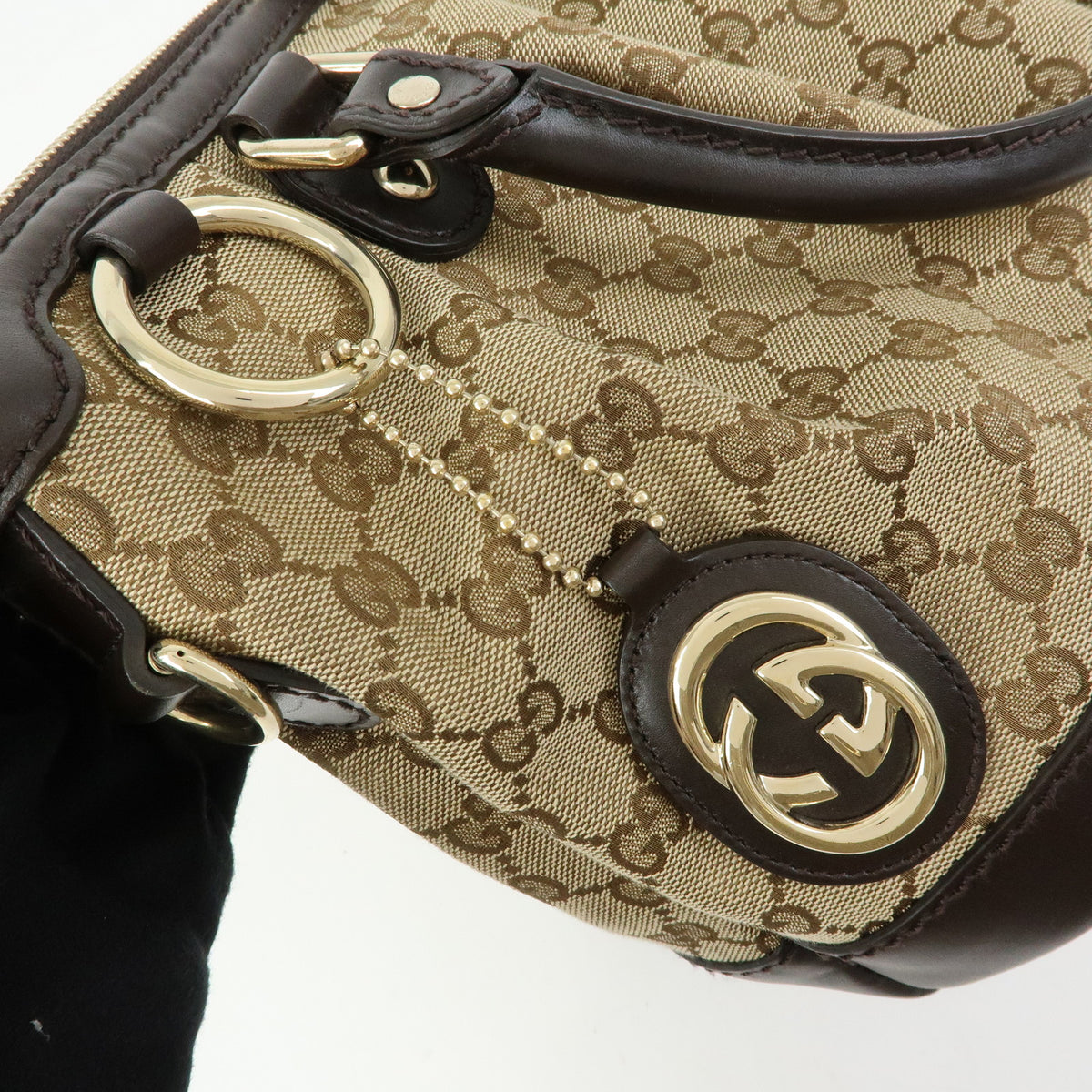 GUCCI Sukey Interlocking G GG Canvas Leather 2Way Shoulder Bag 247902