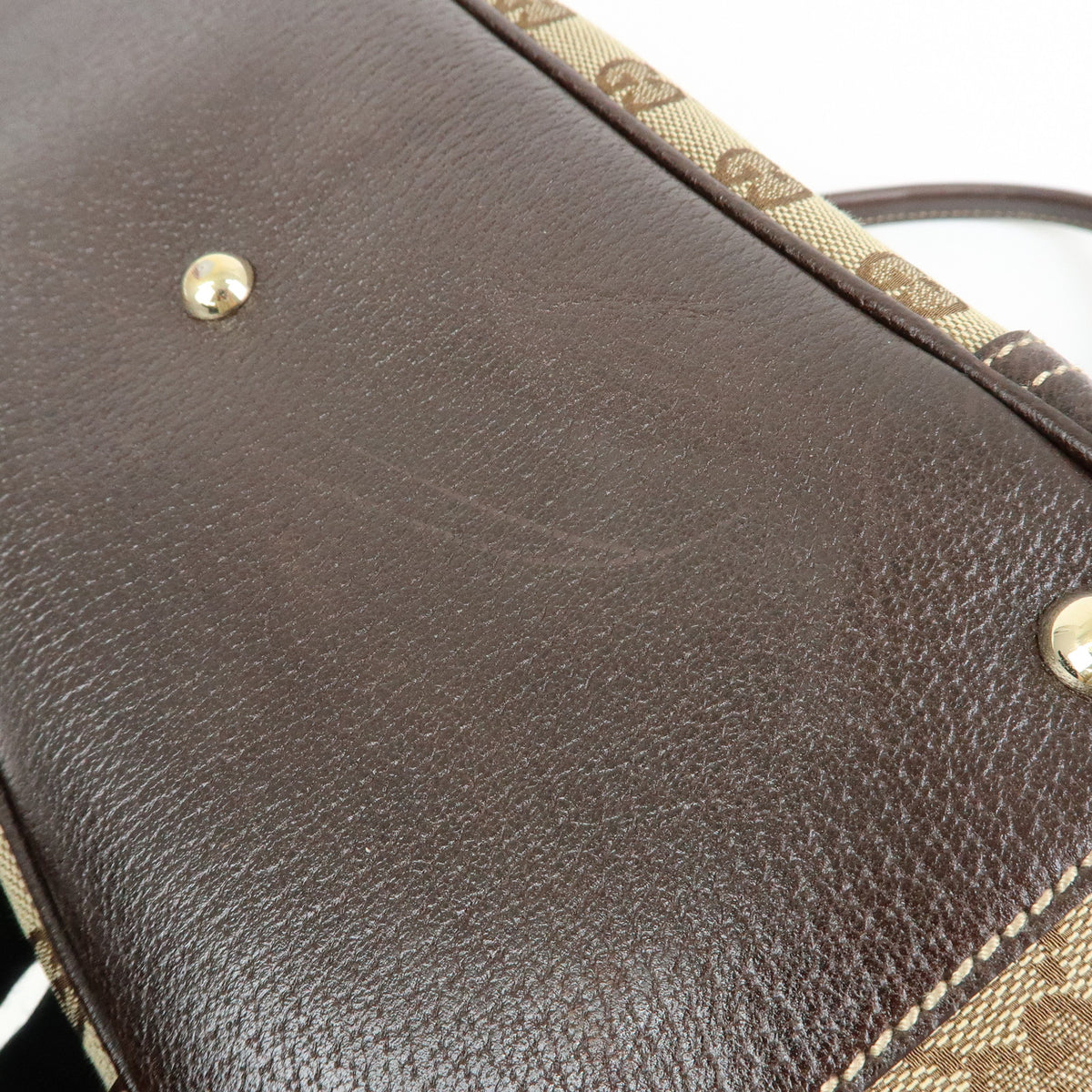 GUCCI Princy Sherry GG Canvas Leather Boston Bag Beige Brown 161720