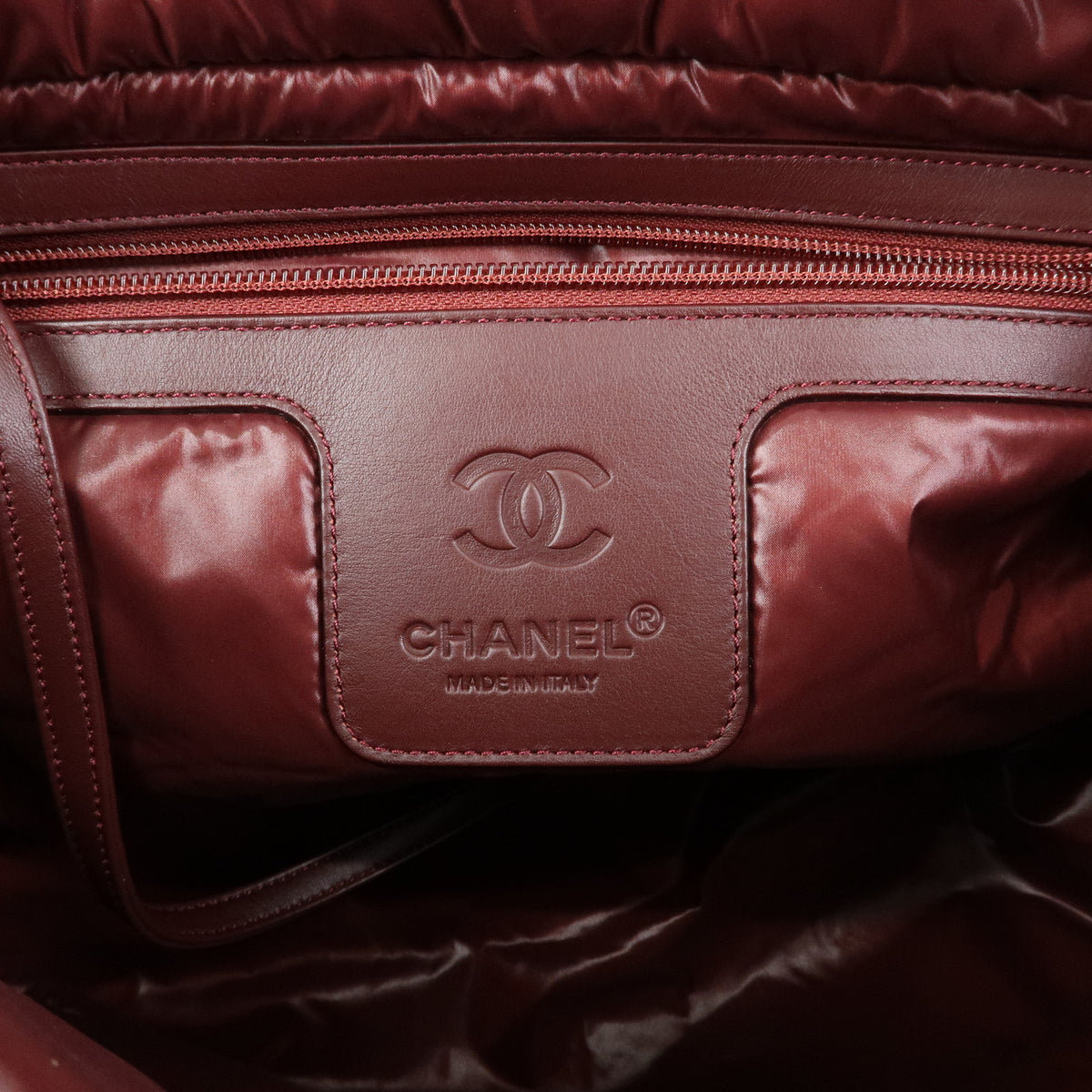 CHANEL COCO Cocoon Nylon Leather Tote Bag Hand Bag Black A48611