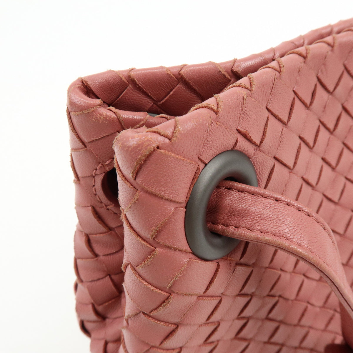 BOTTEGA VENETA Intrecciato Leather Hand Bag Shoulder Bag Pink