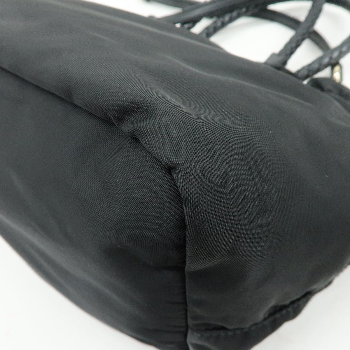 PRADA Nylon Leather 2Way Bag Hand Bag Shoulder Bag Black BN1930