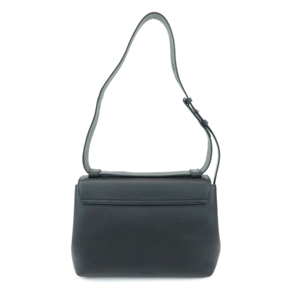 GUCCI GG Marmont Leather Flap Shoulder Bag Black 401173
