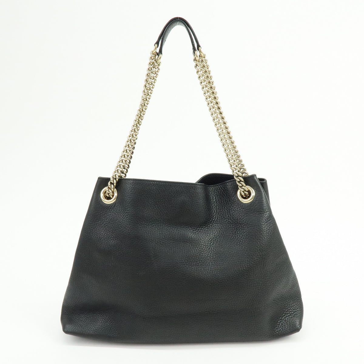 GUCCI SOHO Interlocking G Leather Chain Shoulder Bag Black 308982
