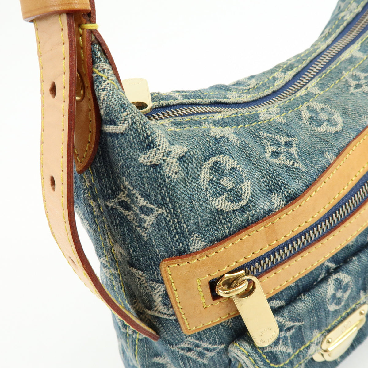 Louis Vuitton Monogram Denim Baggy PM 2Way Shoulder Bag Blue M95049 Lot