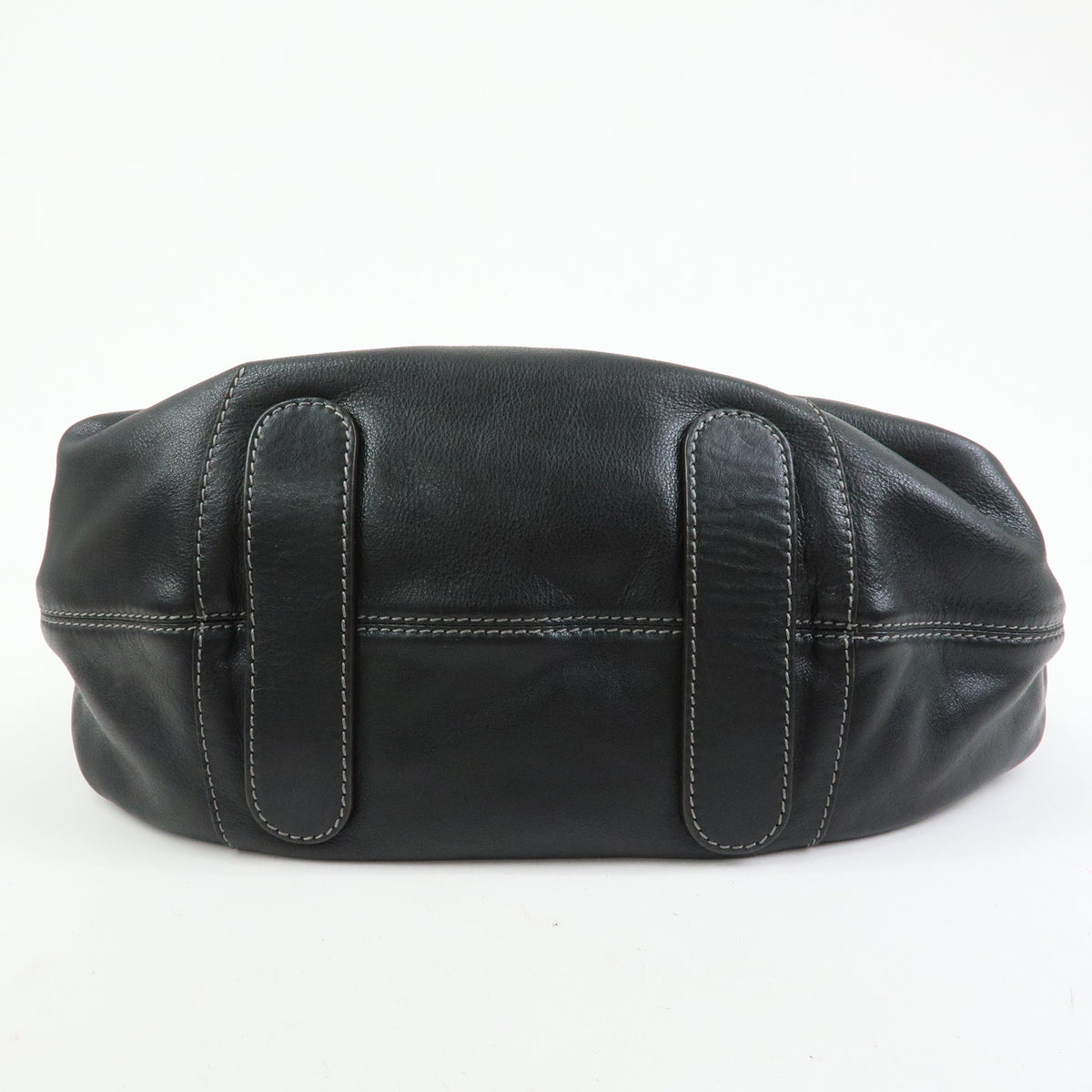 LOEWE Logo Leather Shoulder Bag Hand Bag Black