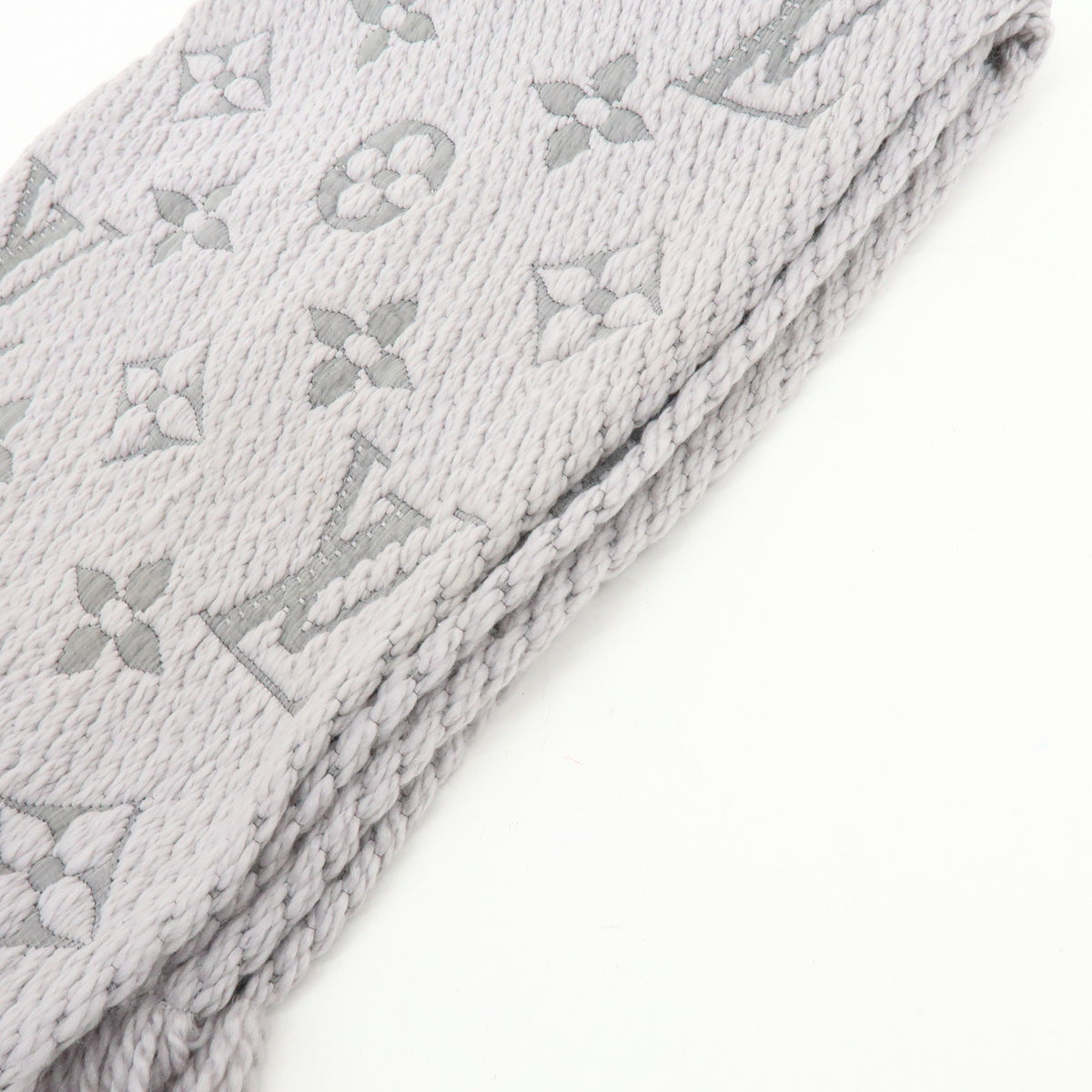 Louis Vuitton Monogram Escharp Logomania Scarf Gris Perle M74742