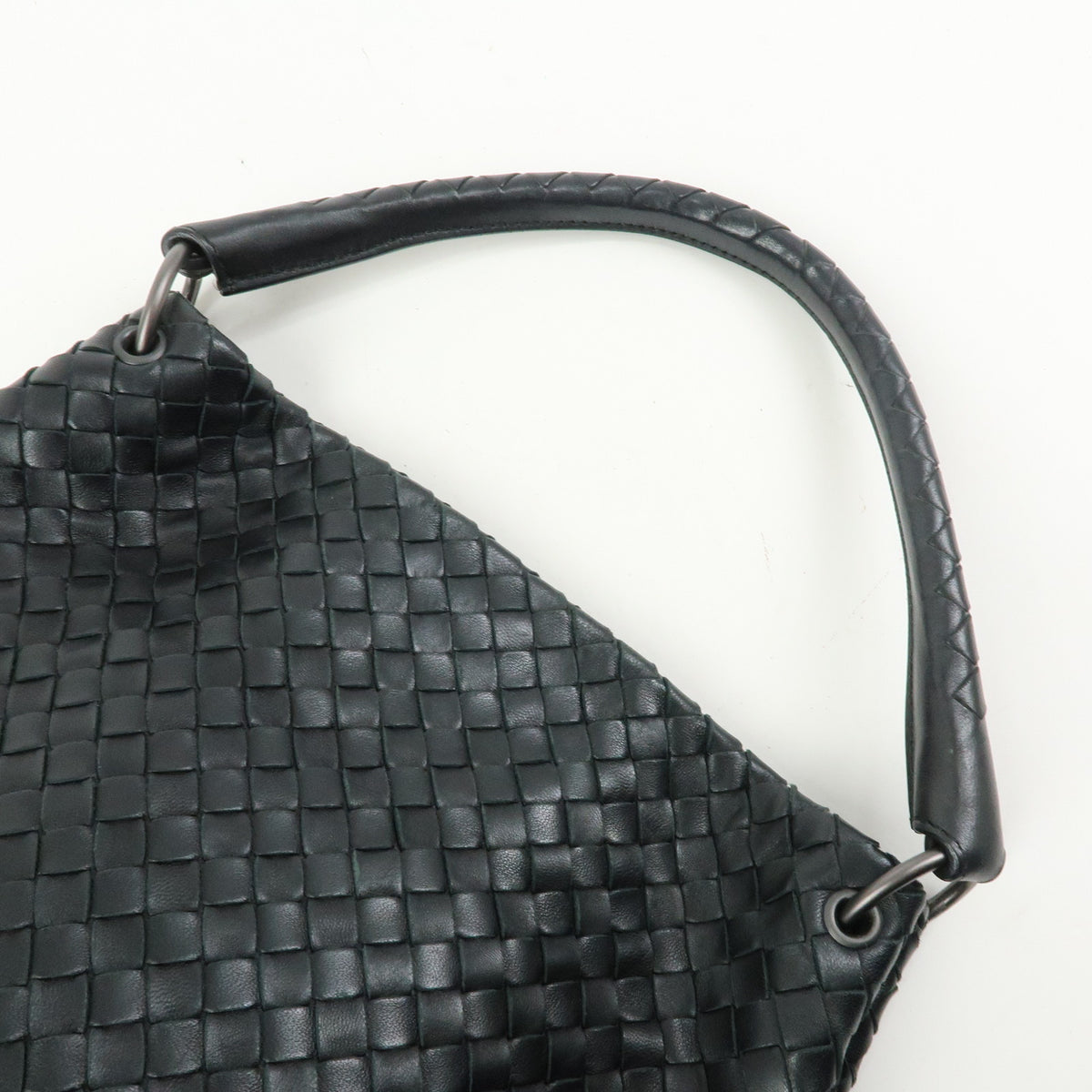 BOTTEGA VENETA Intrecciato Leather Bucket Bag Hand Bag Black 255690