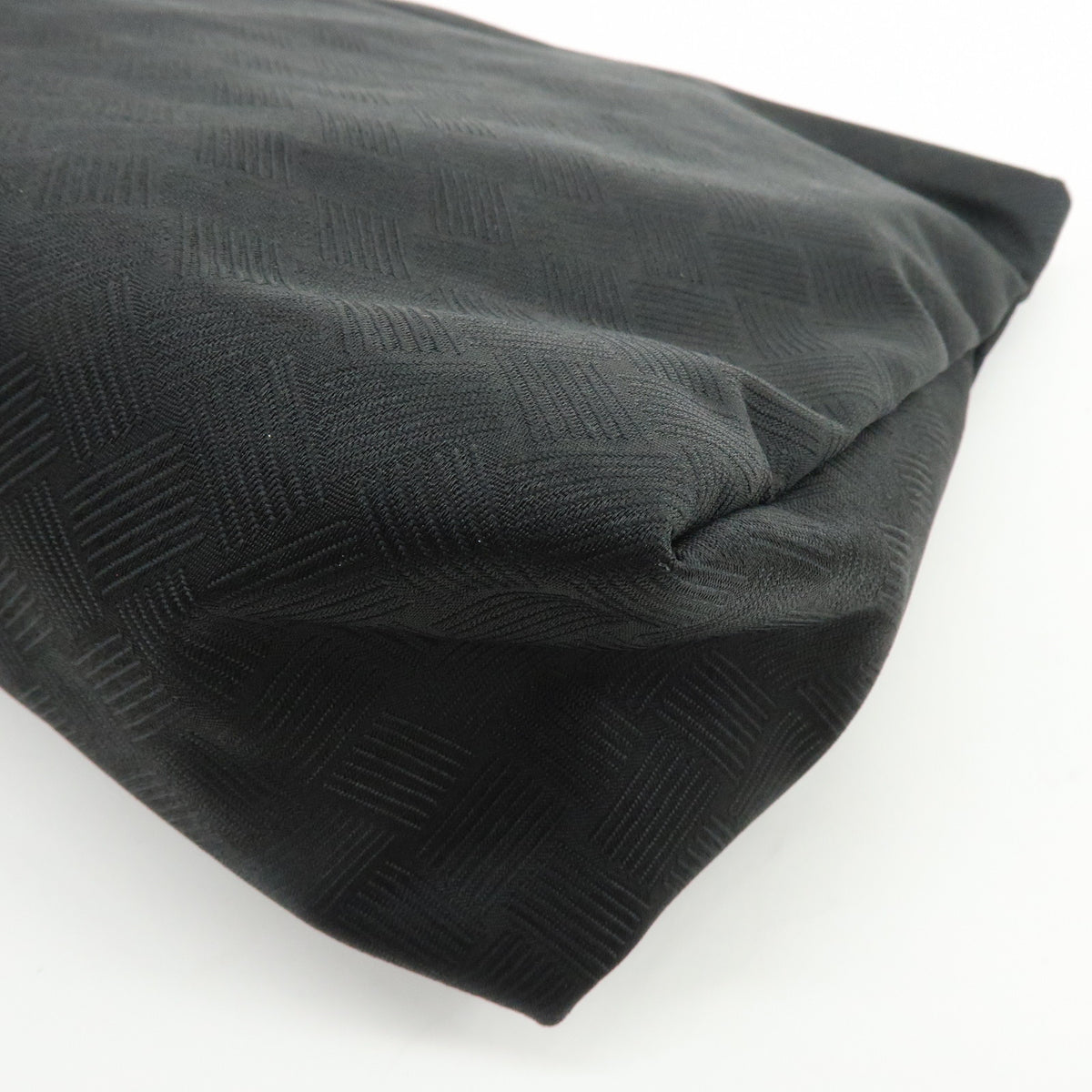 BOTTEGA VENETA Intorecciato Nylon Clutch Bag Flat Pouch Black