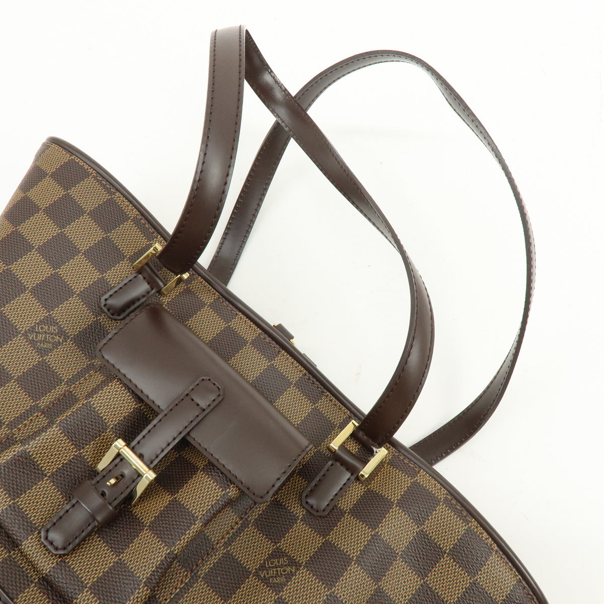 Louis Vuitton Manosque PM Damier Canvas Tote Bag Hand Bag Ebene N51121
