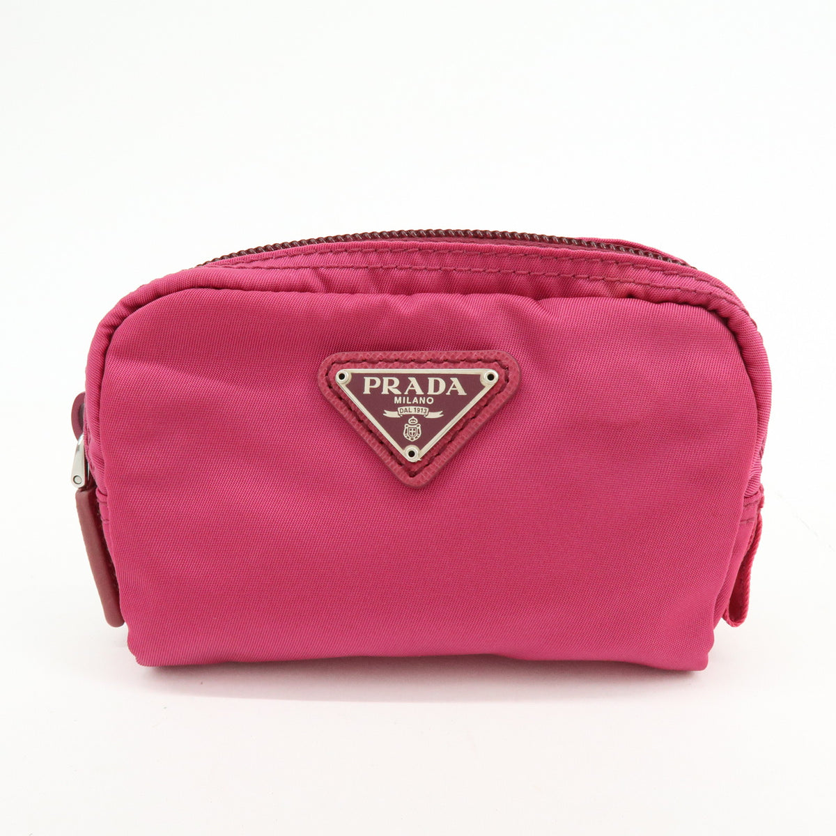 PRADA Triangle Logo Lot of 2 Nylon Pouch Cosmetic Case Purple Pink