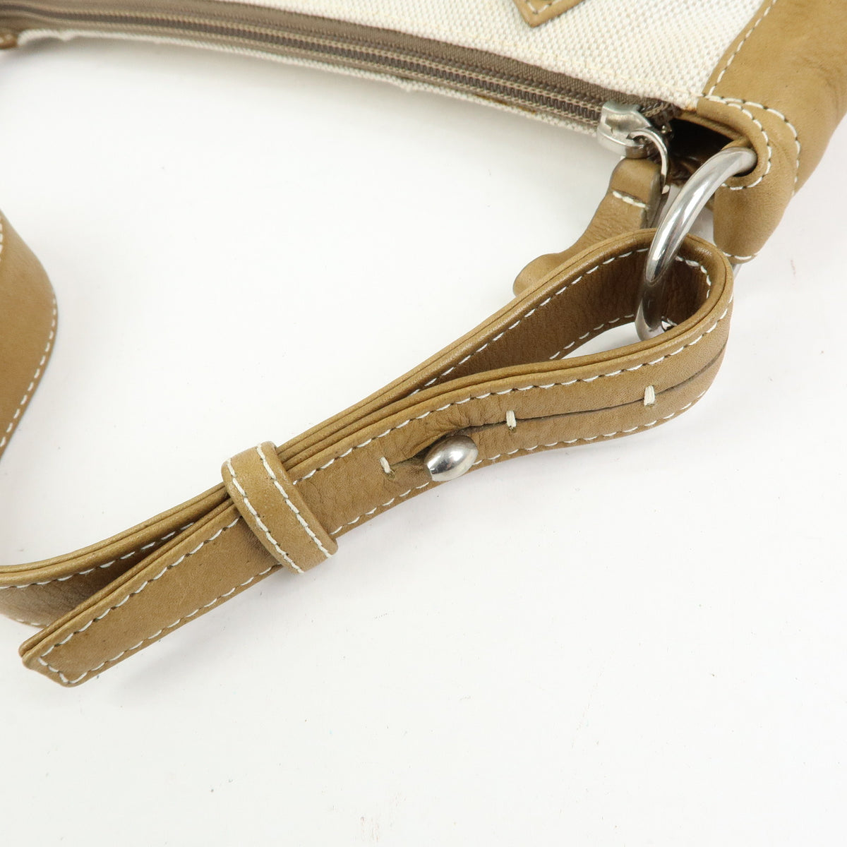 LOEWE Anagram Canvas Leather Hand Bag Brown Natural