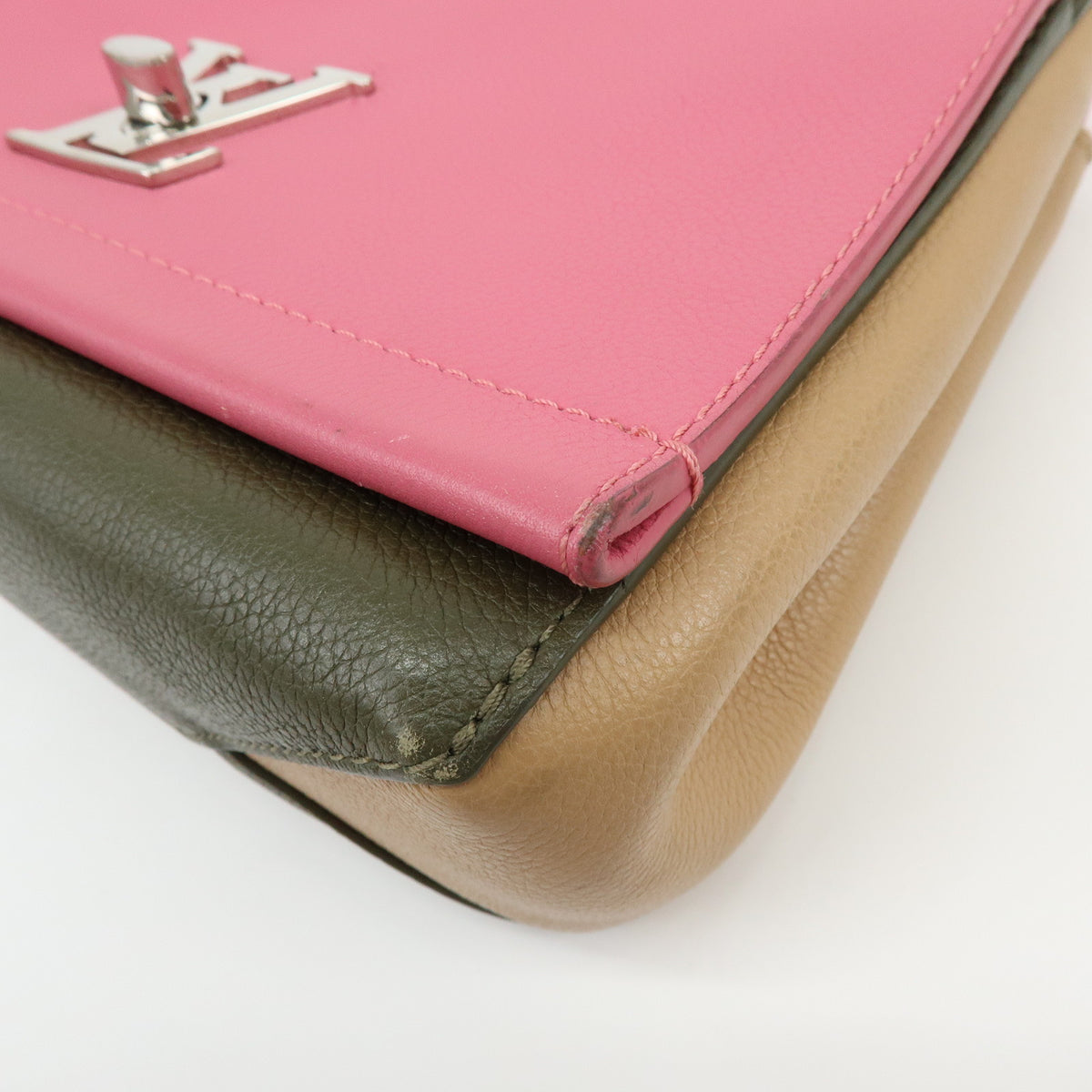 Louis Vuitton LOCKME 2 BB Leather 2 Way Hand Bag Rose Khaki M54103