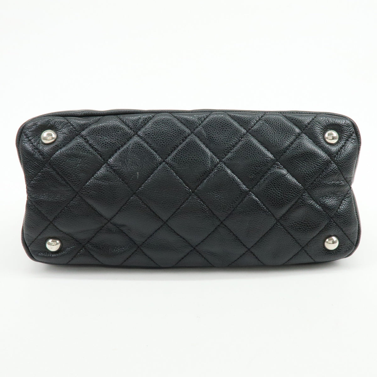 CHANEL COCO Mark Caviarskin Chain Shoulder Bag Black Silver