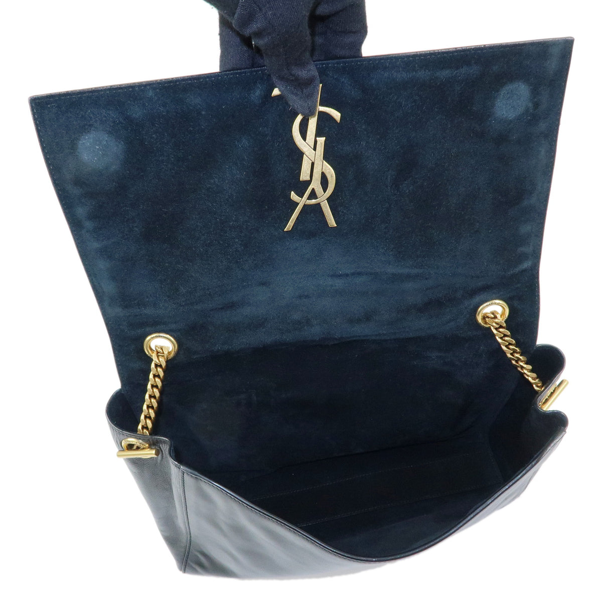 SAINT LAURENT PARIS Cassandra Kate Leather Chain Shoulder Bag Black