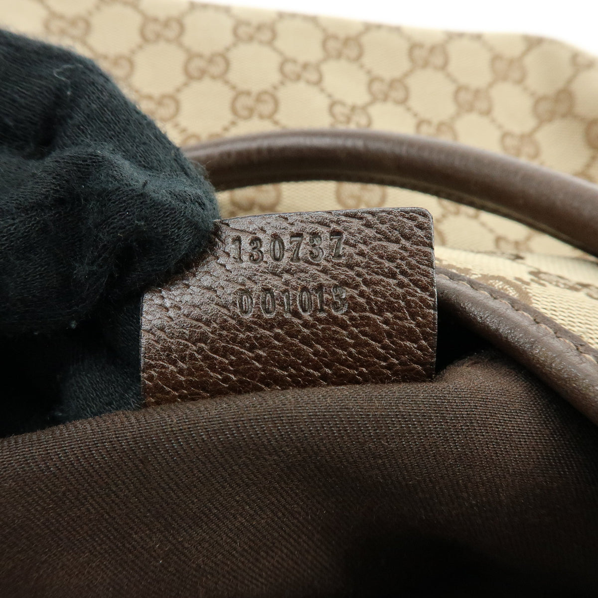 GUCCI Abbey GG Canvas Leather Shoulder Bag Hand Bag Beige Brown 130737