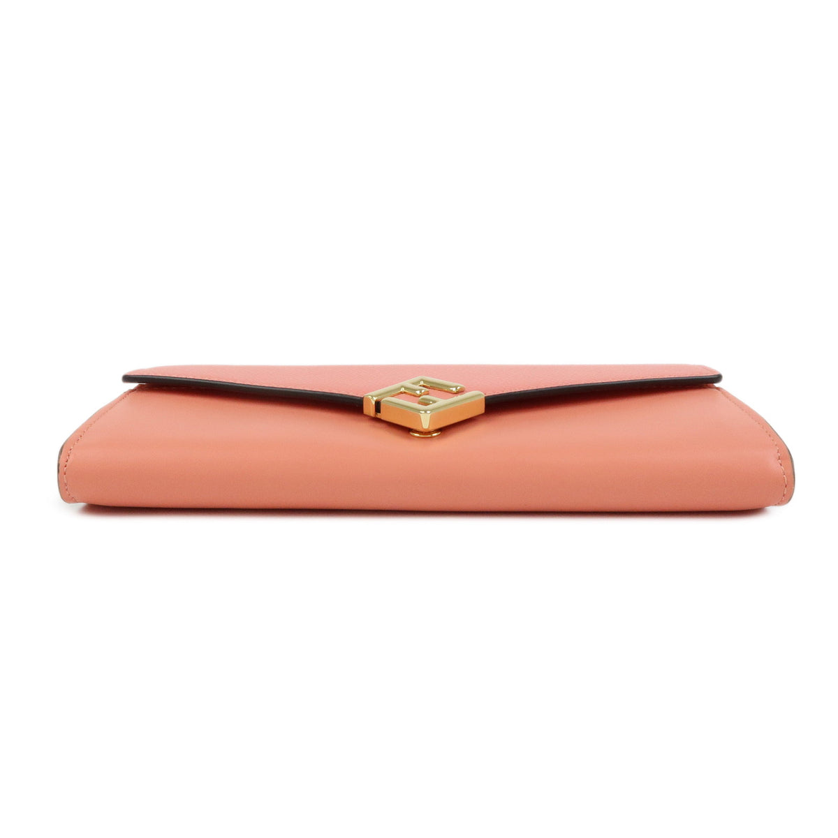 FENDI FF Diamond Leather Chain Long Wallet WOC Pink 8M0365