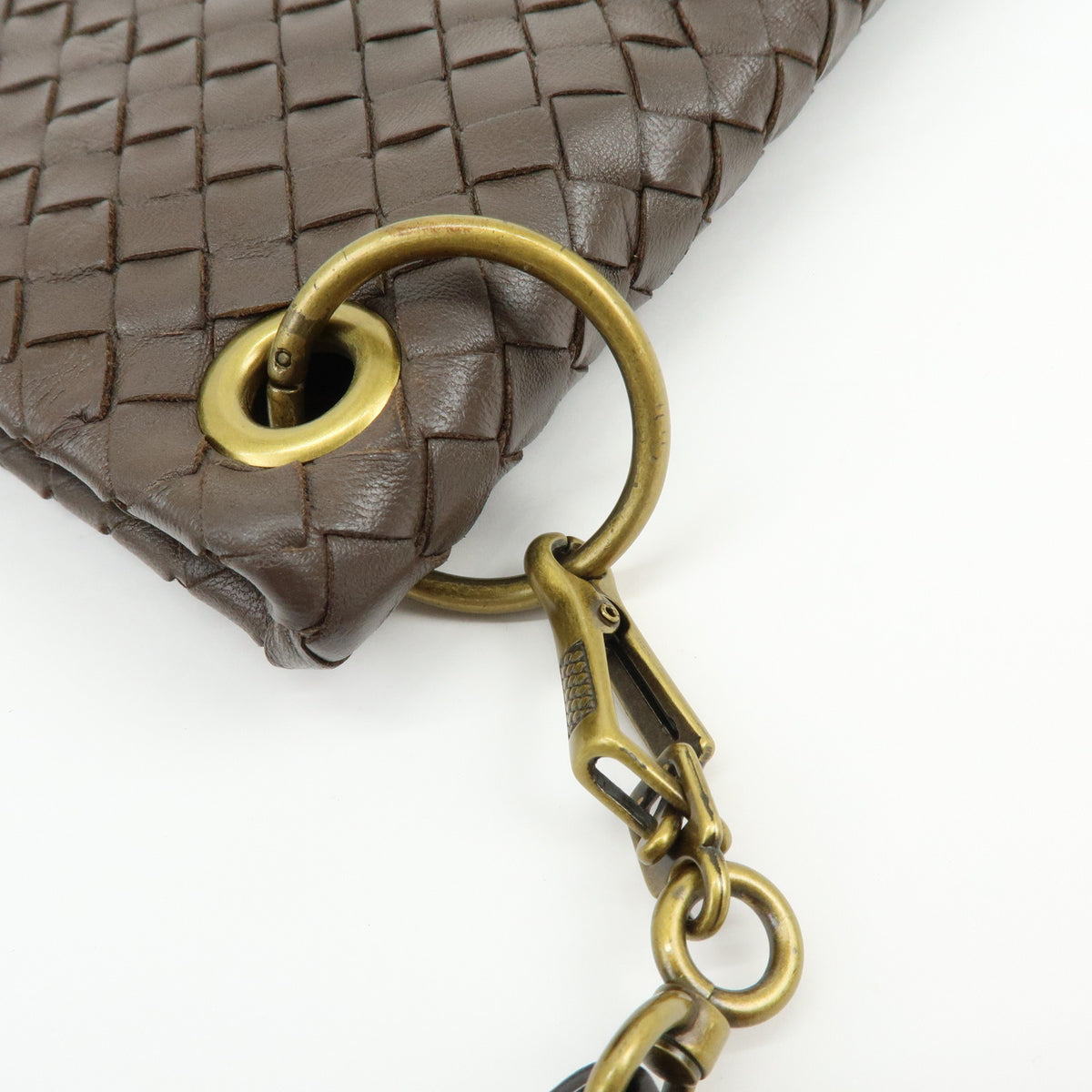 BOTTEGA VENETA Intrecciato Leather Shoulder Crossbody Bag Brown 179330