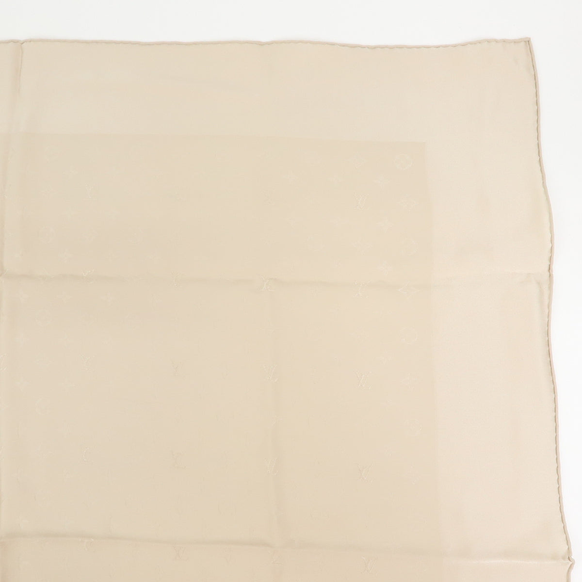 Louis Vuitton Monogram Carre Monaco Silk 100% Scarf Beige M71146