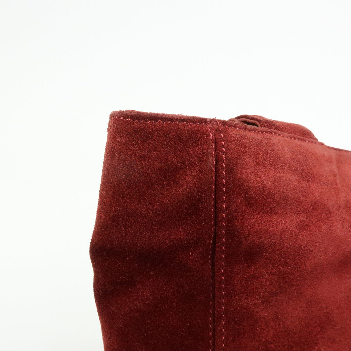CHANEL COCO Mark Suede Leather Tote Bag Shoulder Bag Tassel Wine Red