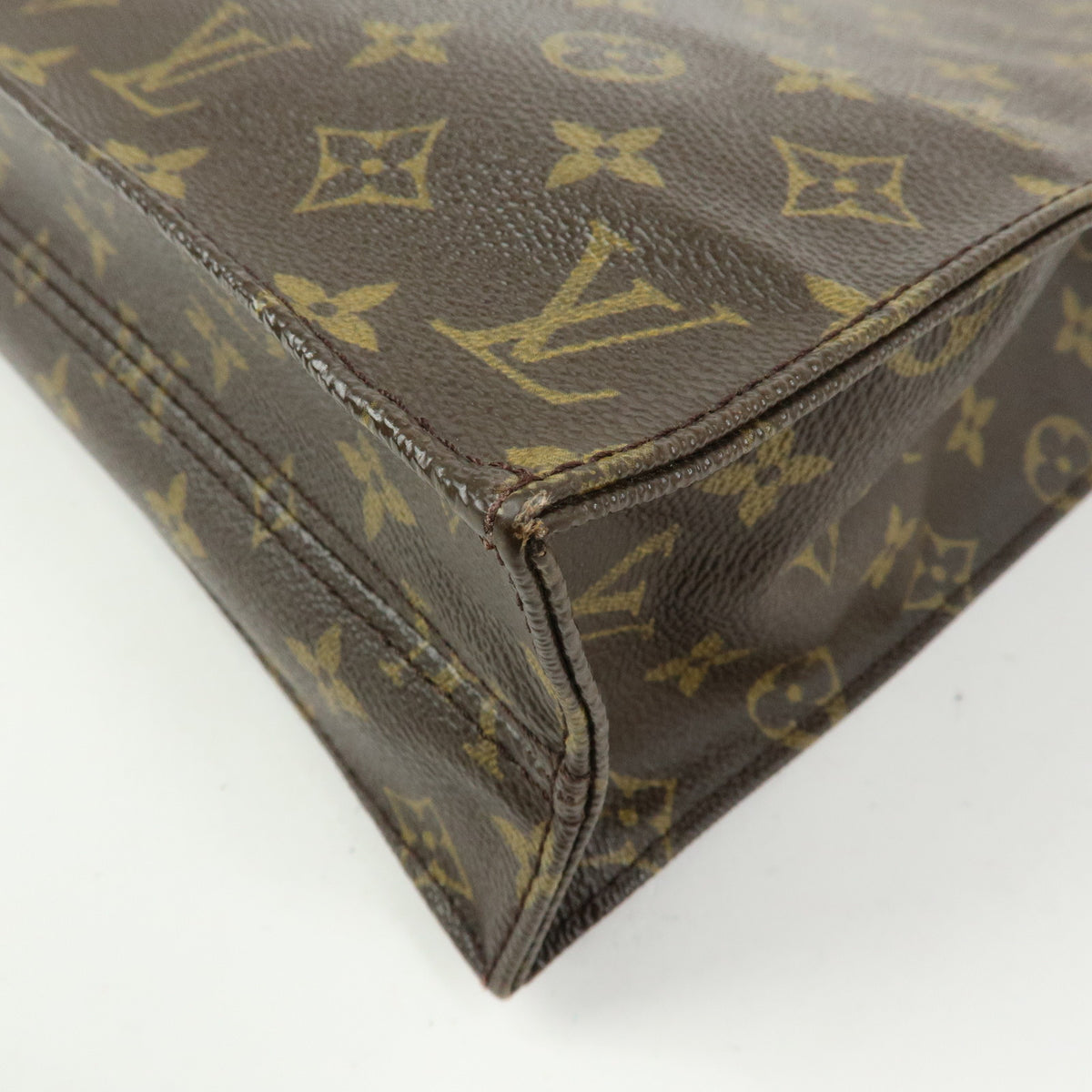 Louis Vuitton Monogram Sac Plat Tote Bag Hand Bag Brown M51140