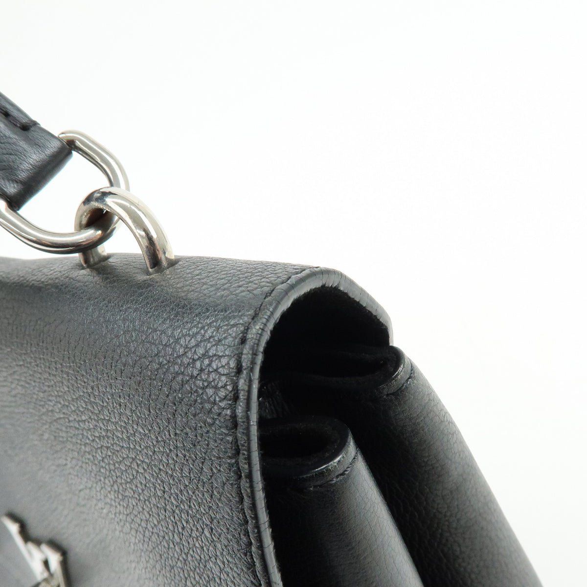Louis Vuitton My Lockme Satchel Grained Calf Skin Hand Bag Noir M54849
