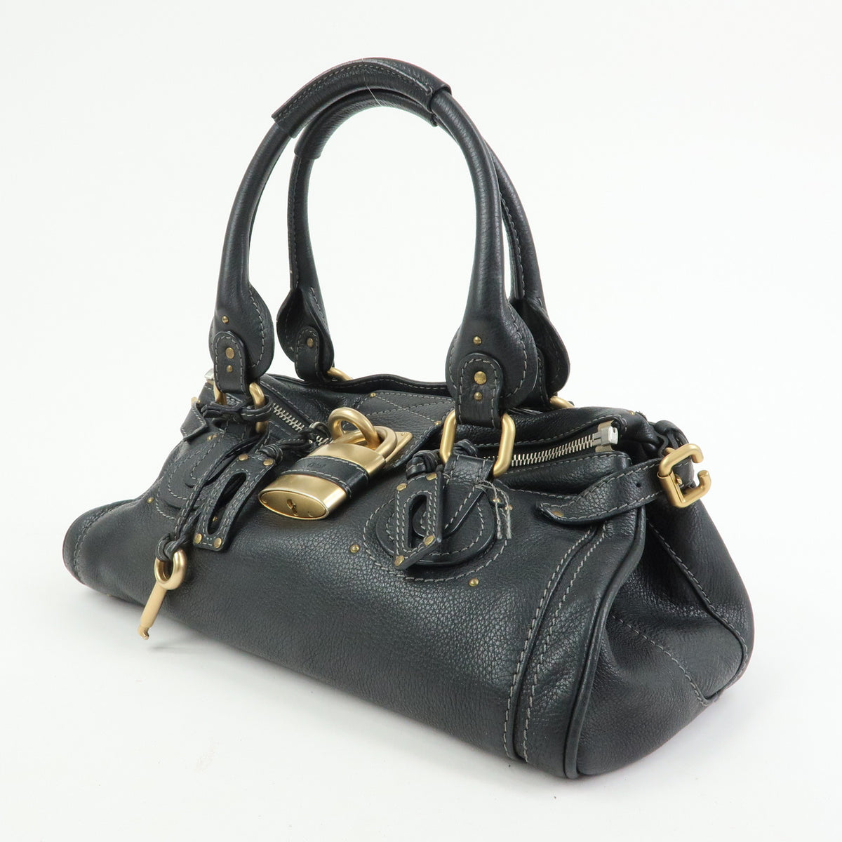 Chloe Paddington Leather Shoulder Bag Hand Bag Black