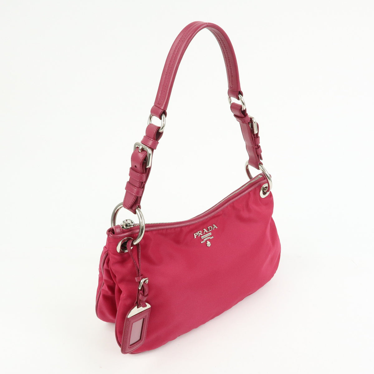 PRADA Logo Nylon Leather Shoulder Bag Hand Bag Pink