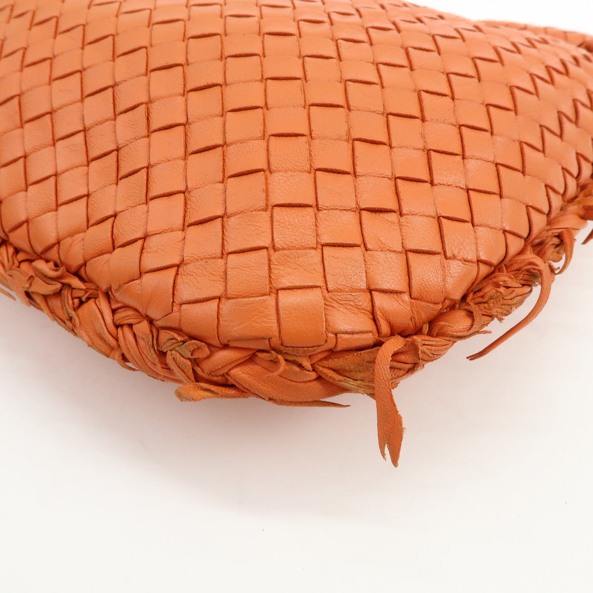 BOTTEGA VENETA Hobo Intrecciato Nappa Leather Shoulder Bag Orange V00AK
