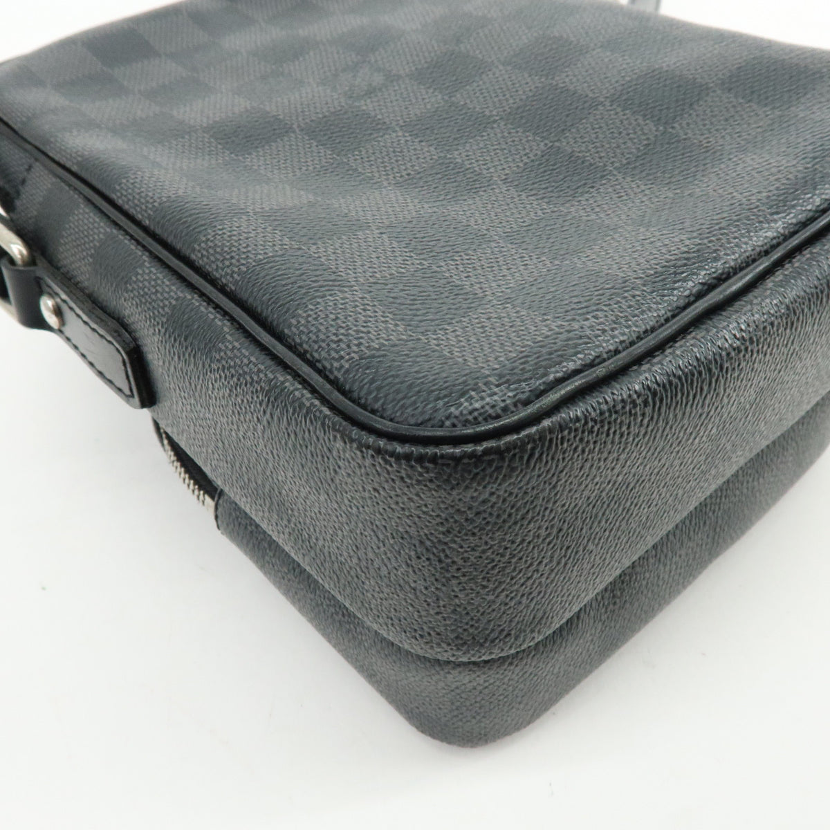 Louis Vuitton Damier Graphite Rem Leather Shoulder Bag Black N41446