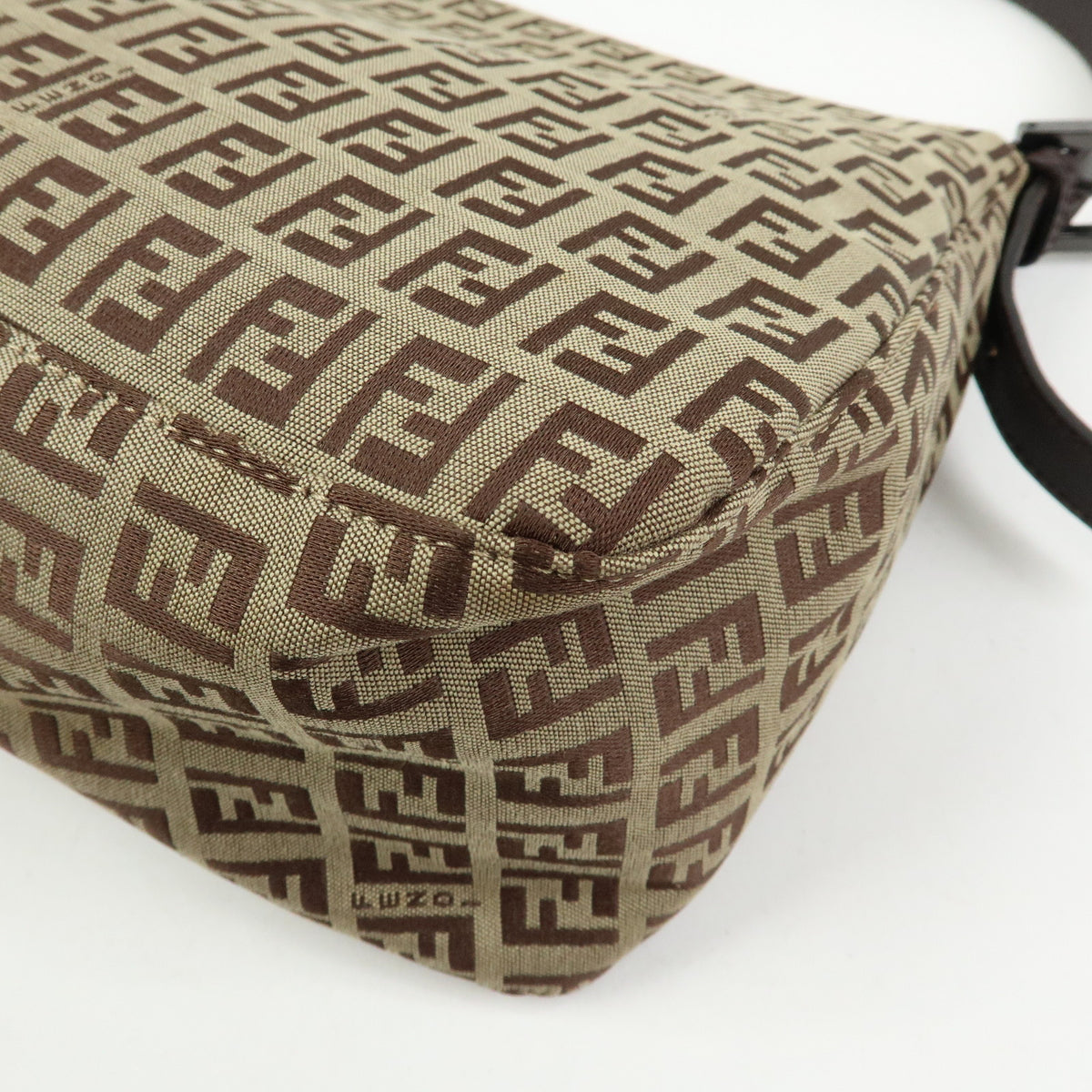 FENDI Mamma Baguette Zucchino Jaquard Leather Shoulder Bag 8BR001
