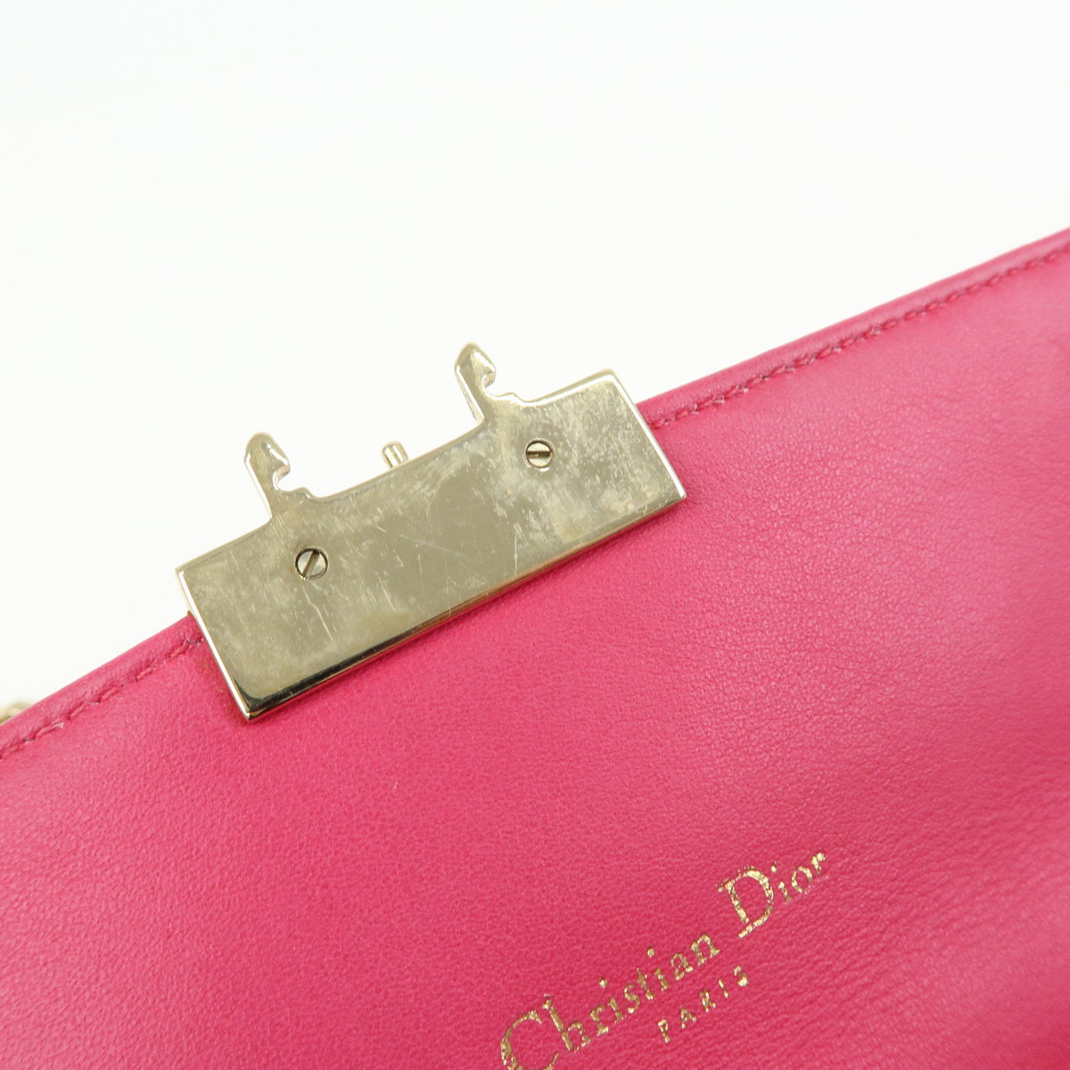 Christian Dior New Lock Cannage Patent Leather Chain Shoulder Bag Pink
