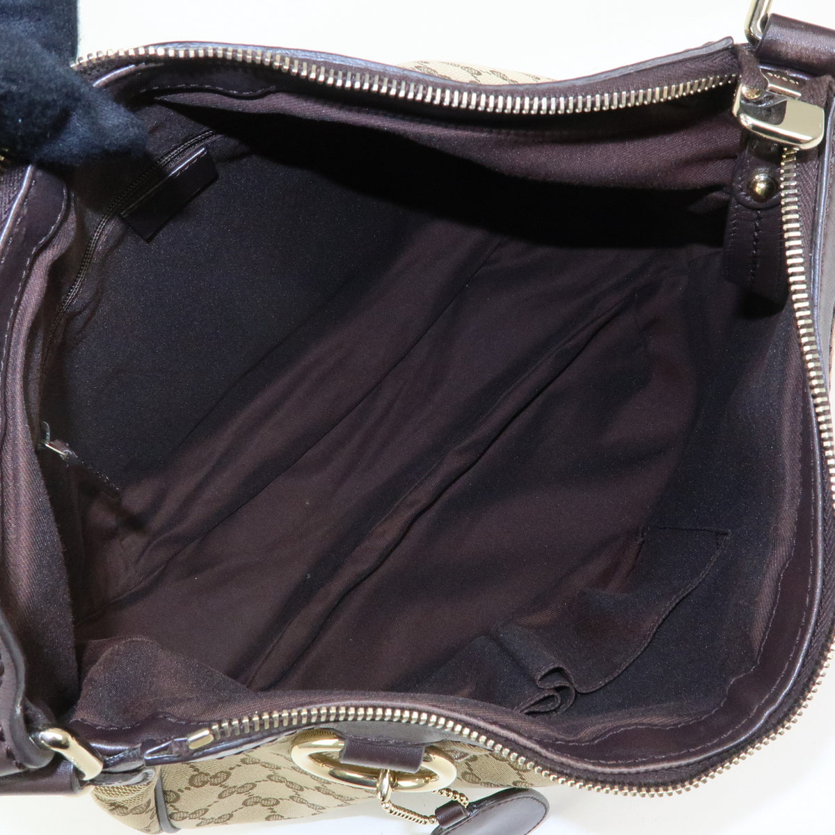 GUCCI Sukey Interlocking G GG Canvas Shoulder Bag Beige Brown 232955